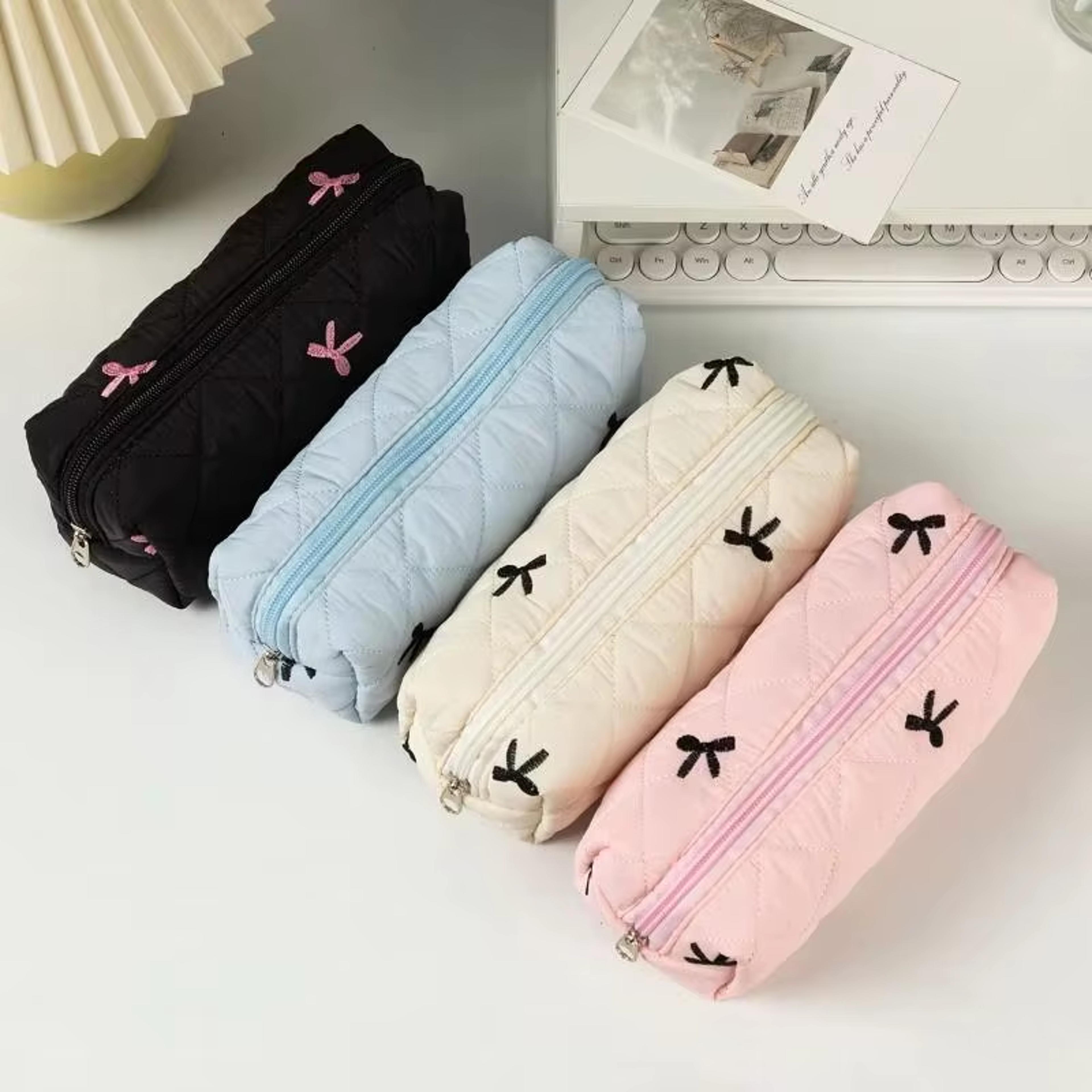 bowknot pencil case portable desktop stationery storage box for students
