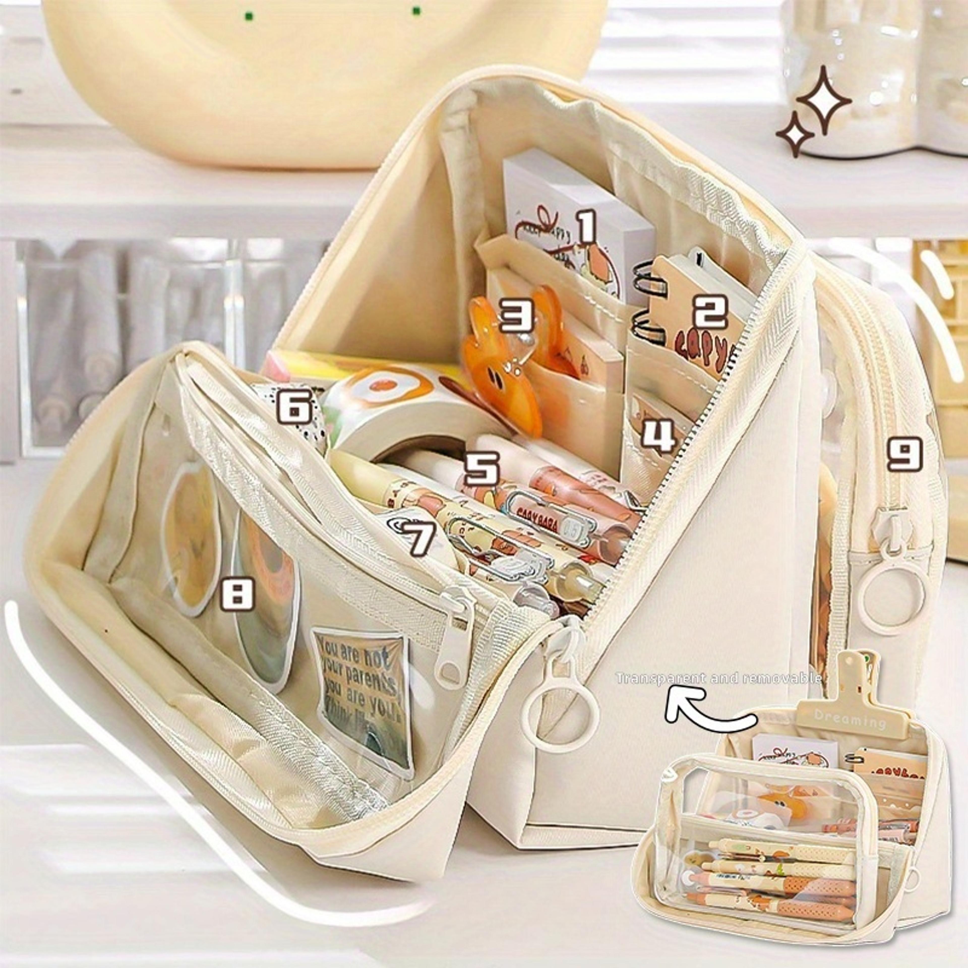nine compartment large capacity pencil case organizer