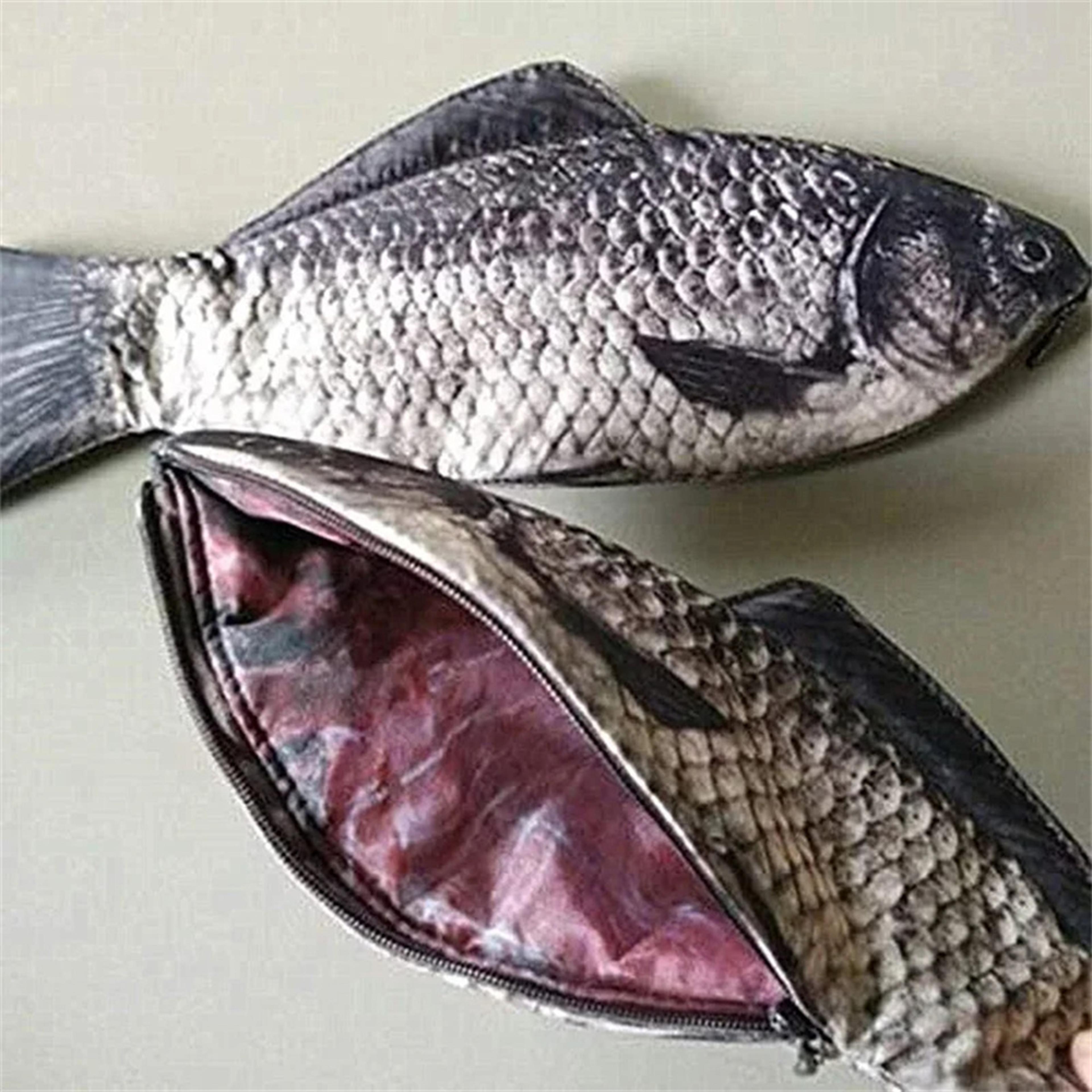 realistic fish pencil case and novelty coin purse