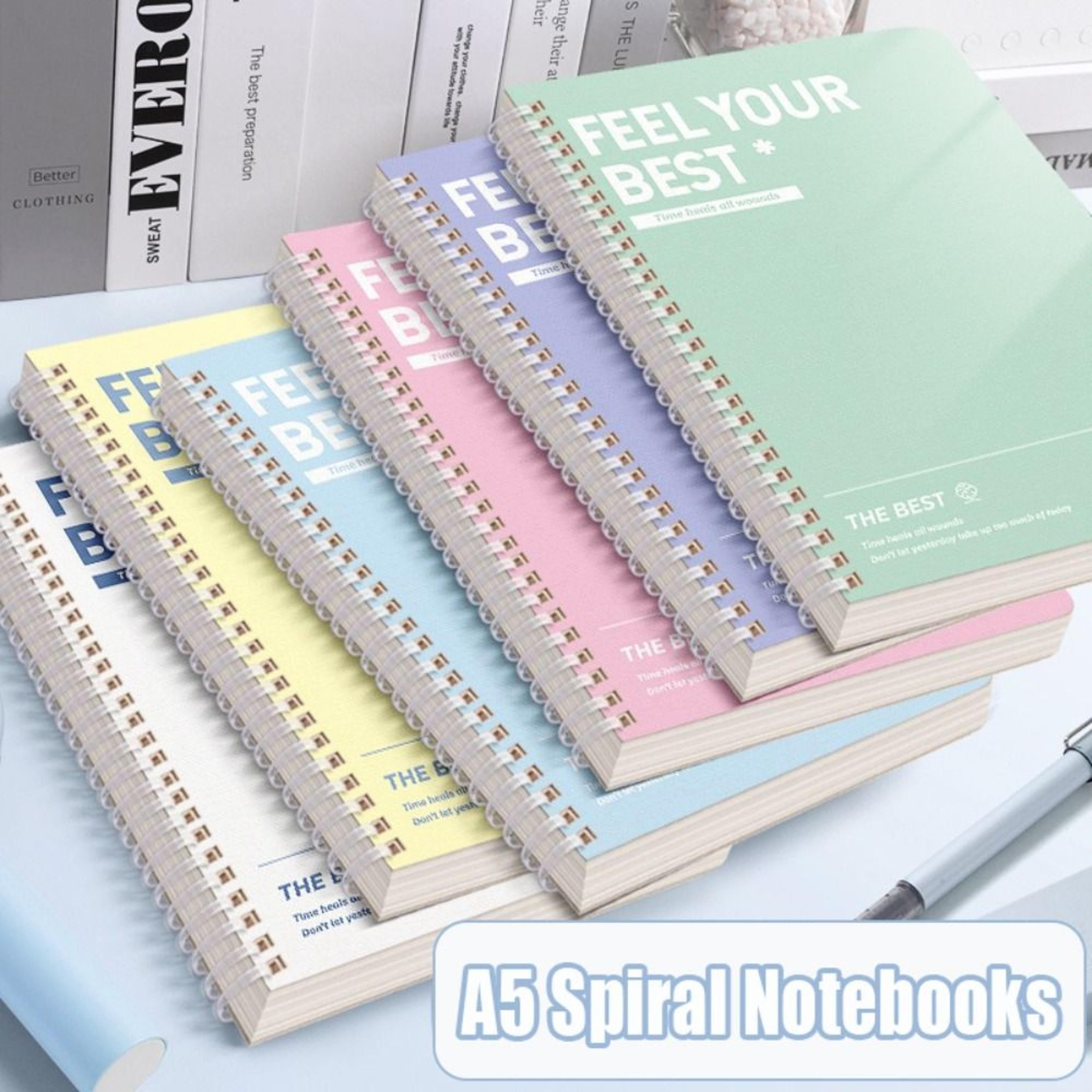 colorful spiral notebook with lined perforated pages