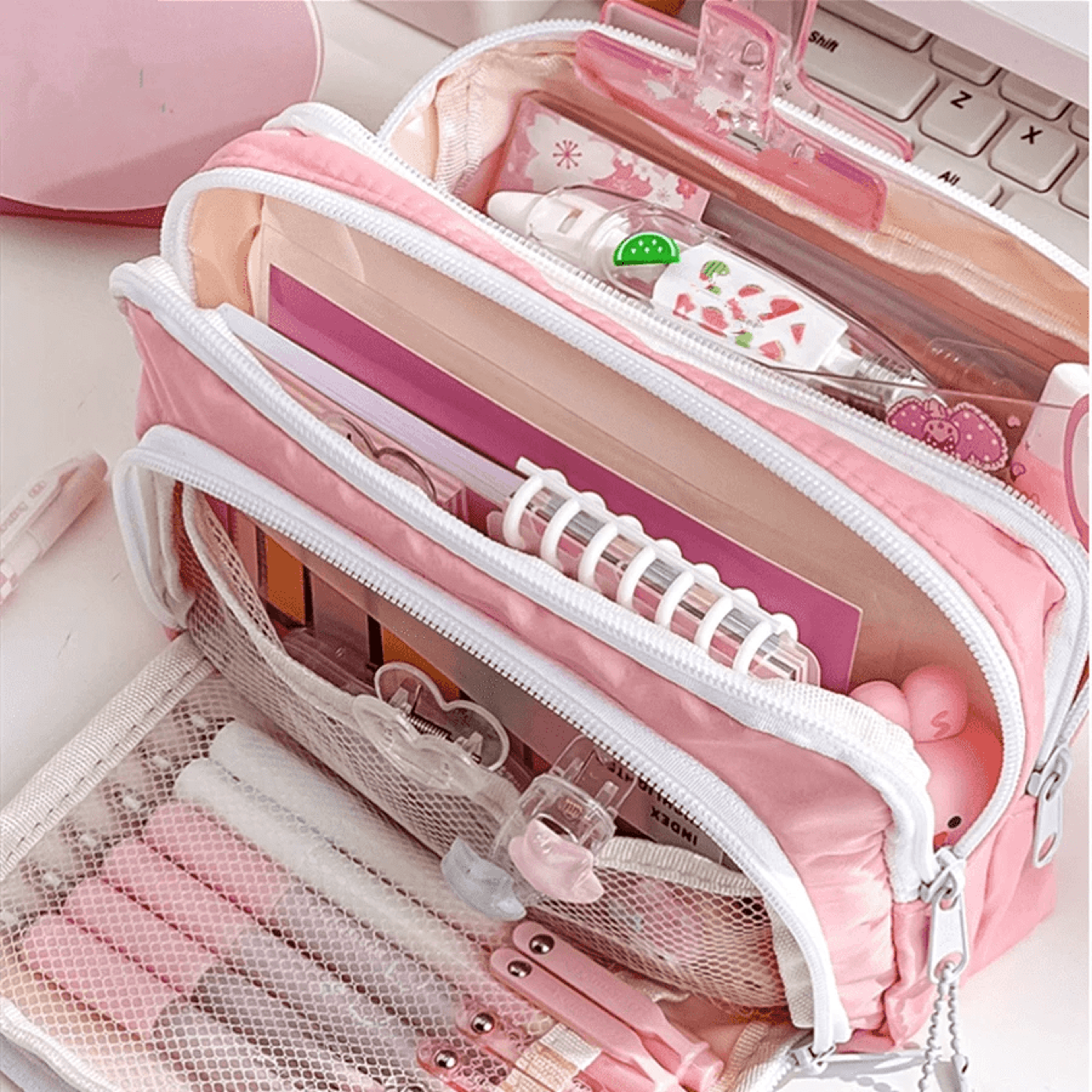 cute multi layer large capacity pencil case organizer