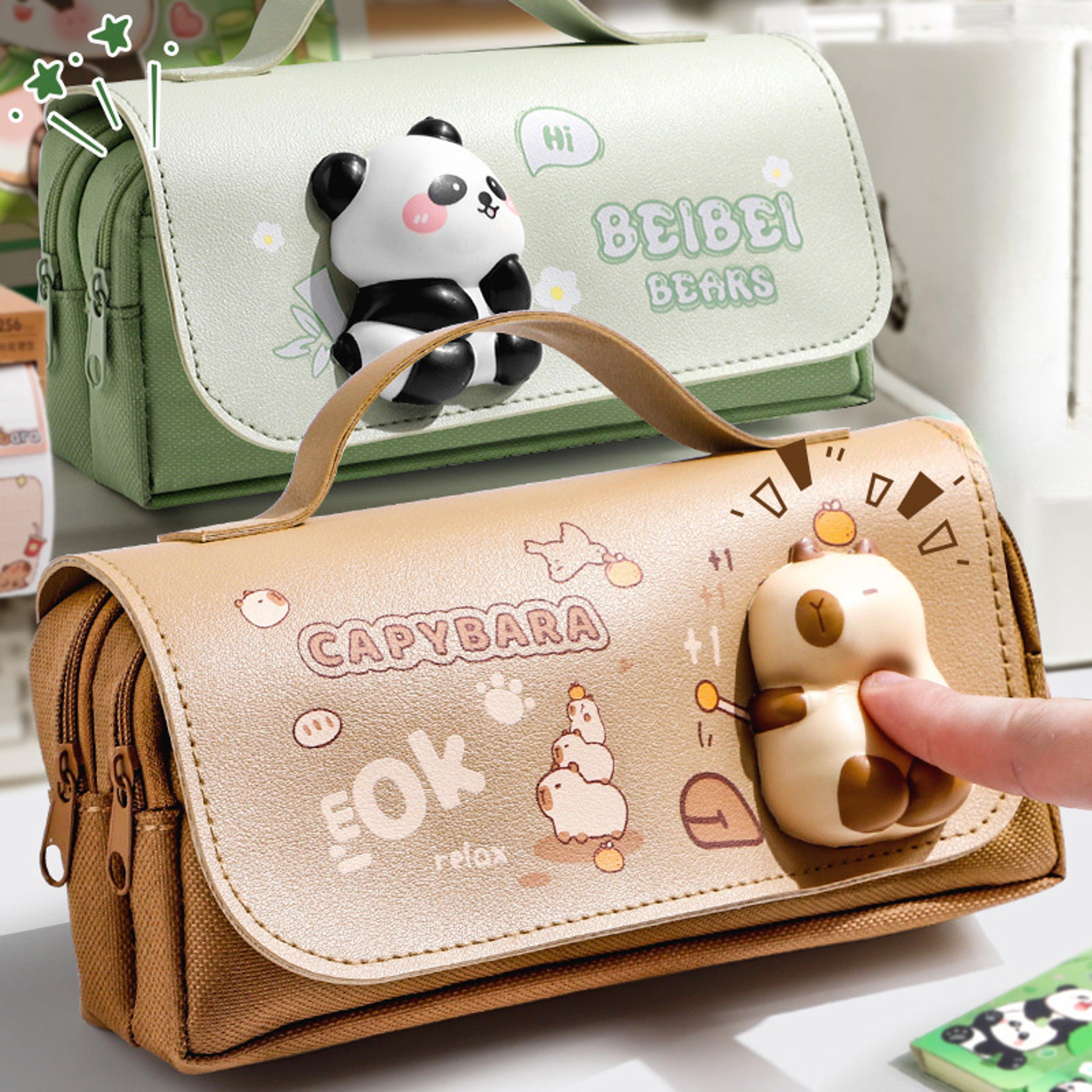 capybara pencil case with stress relief toy and large capacity storage