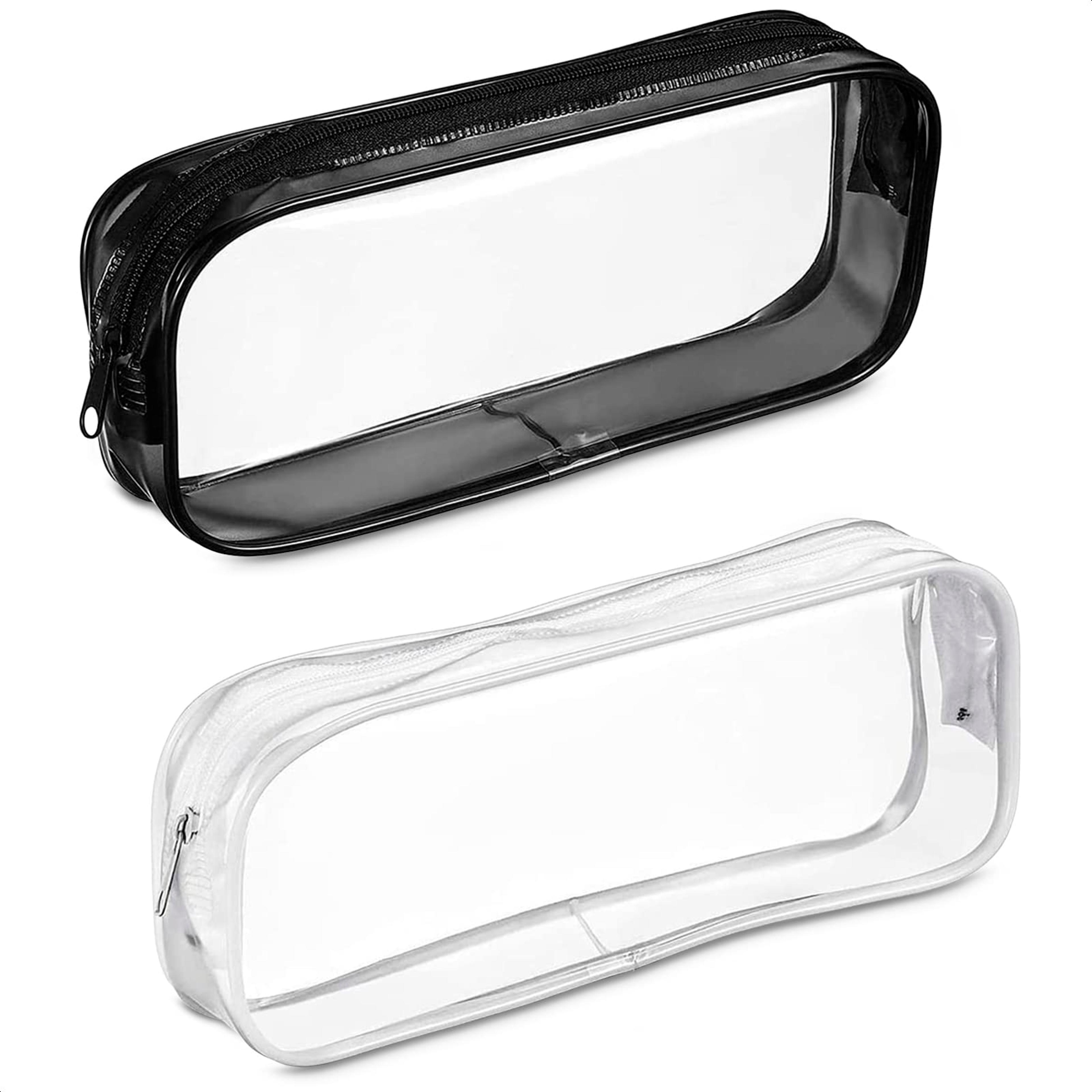 transparent pencil case large capacity zipper pen pouch for students office school supplies