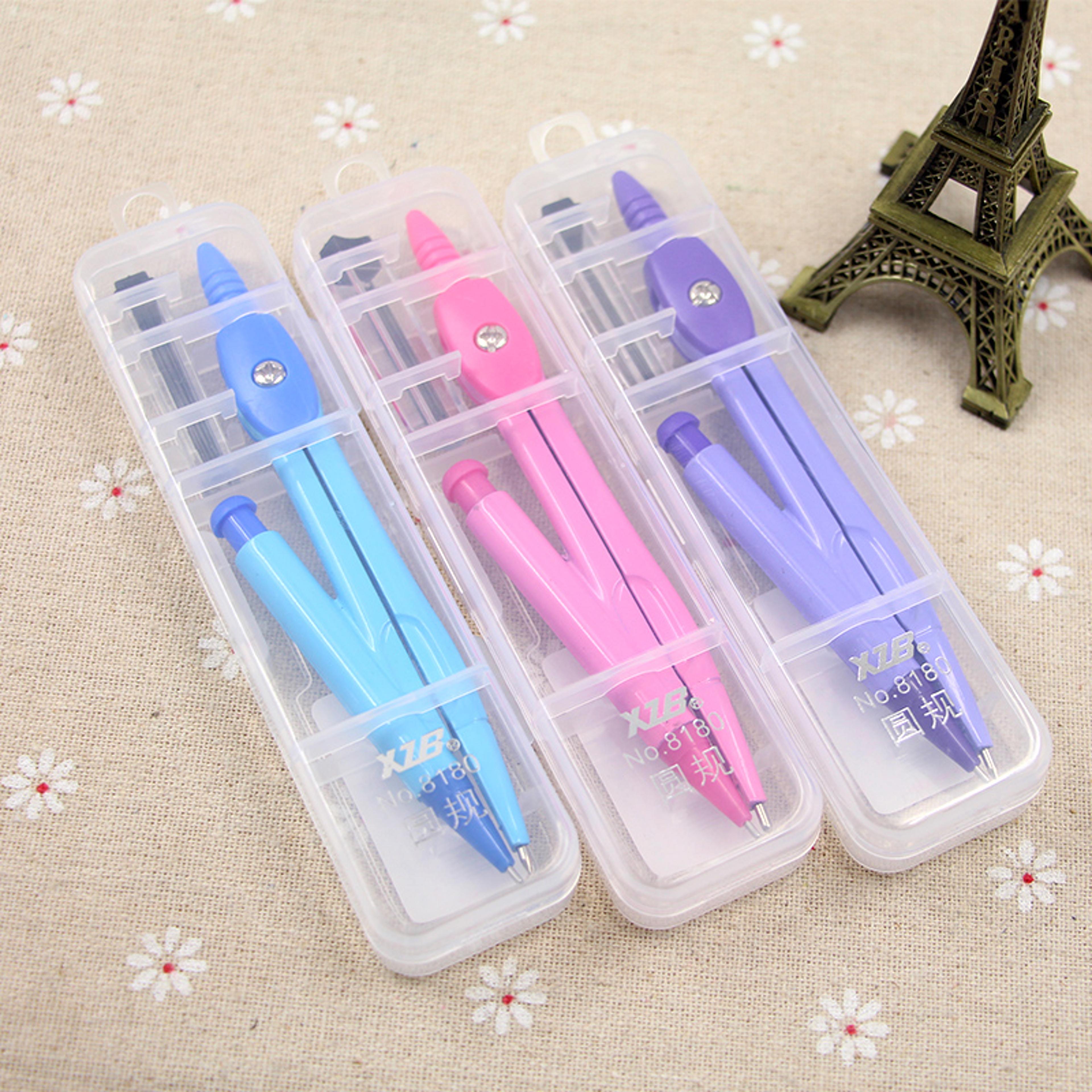 precision metal compass for students with spare pencil lead geometry drawing tool