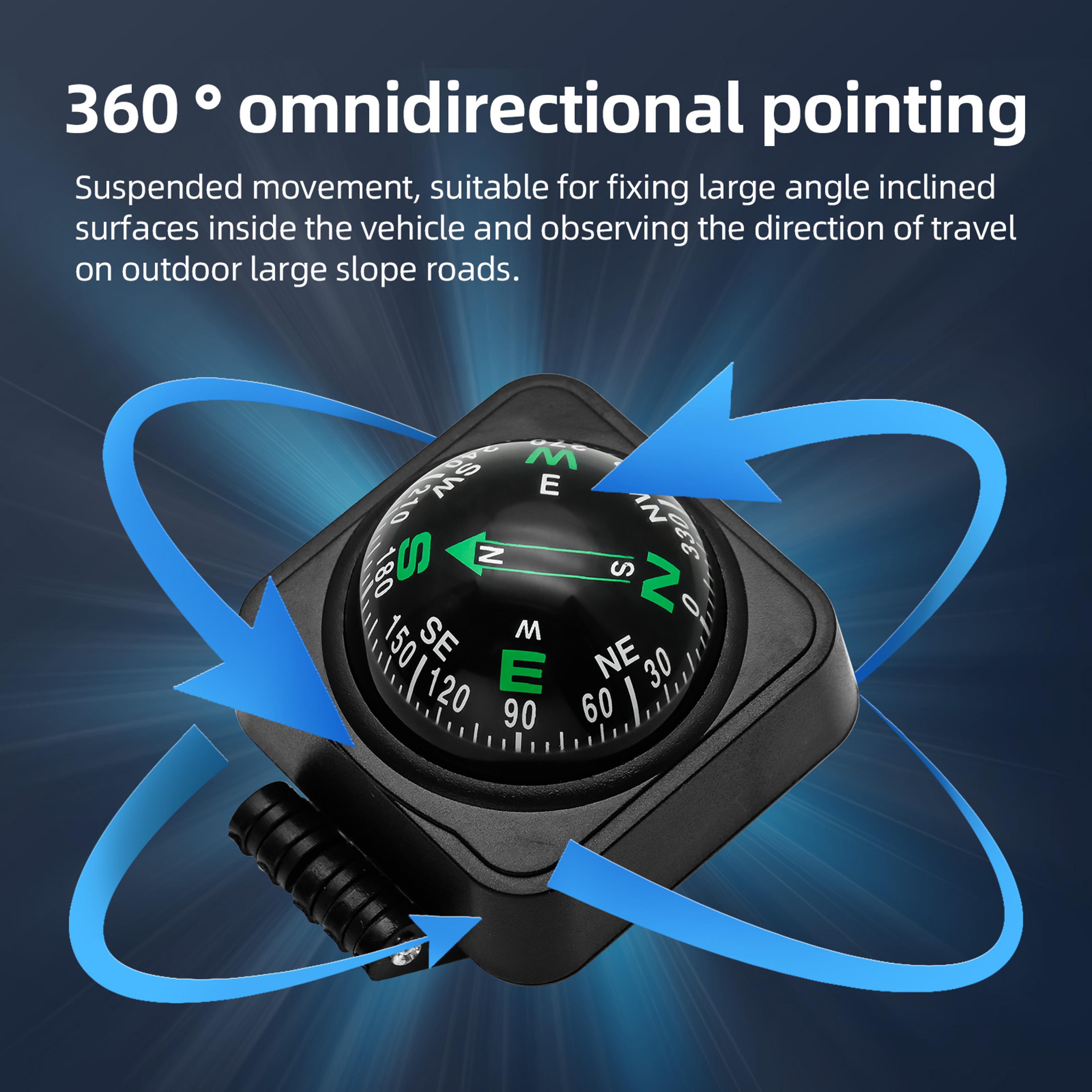 marine navigation compass guide ball with pivoting magnetic suction cup mount