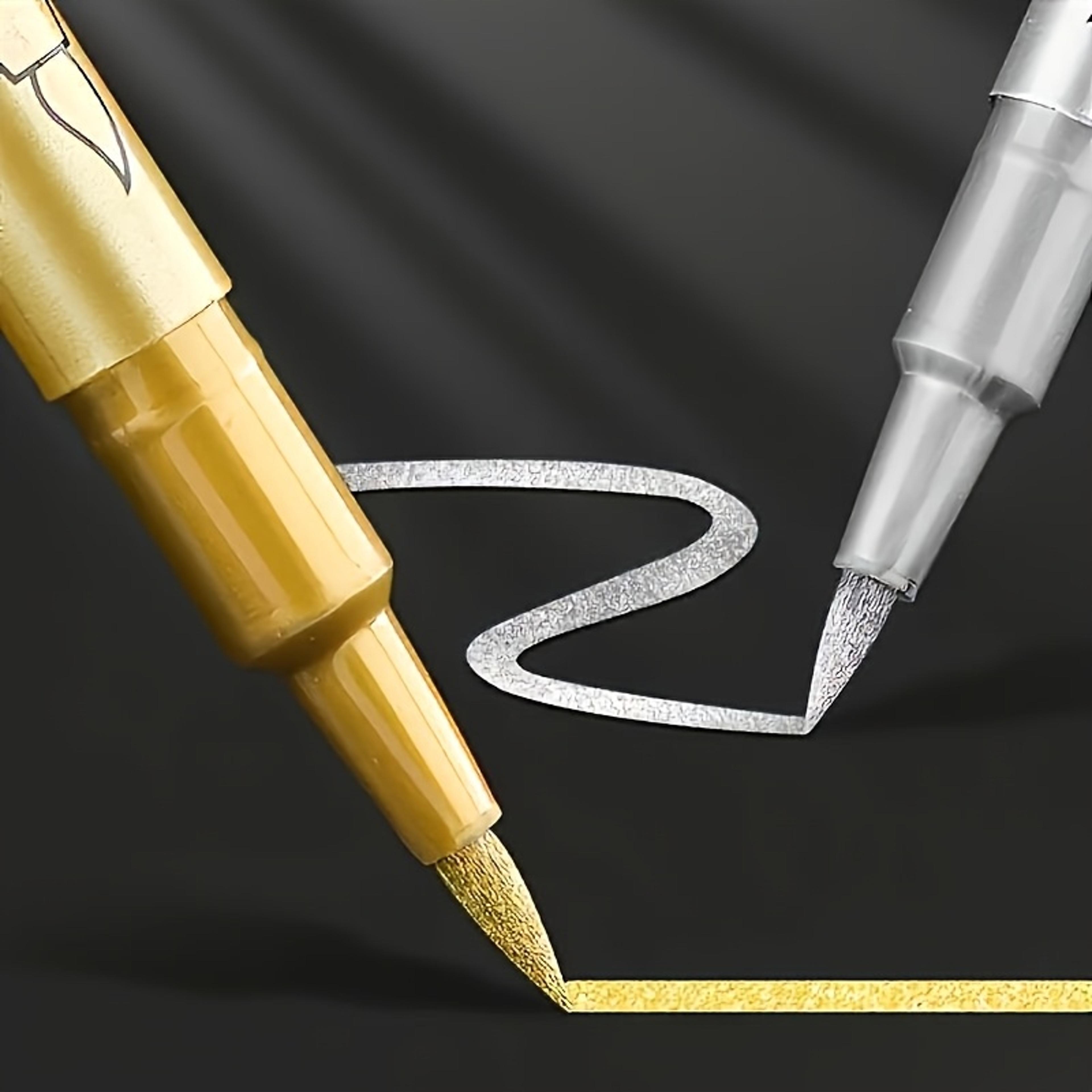 golden silver waterproof permanent marker pens set for diy crafts resin art and office use