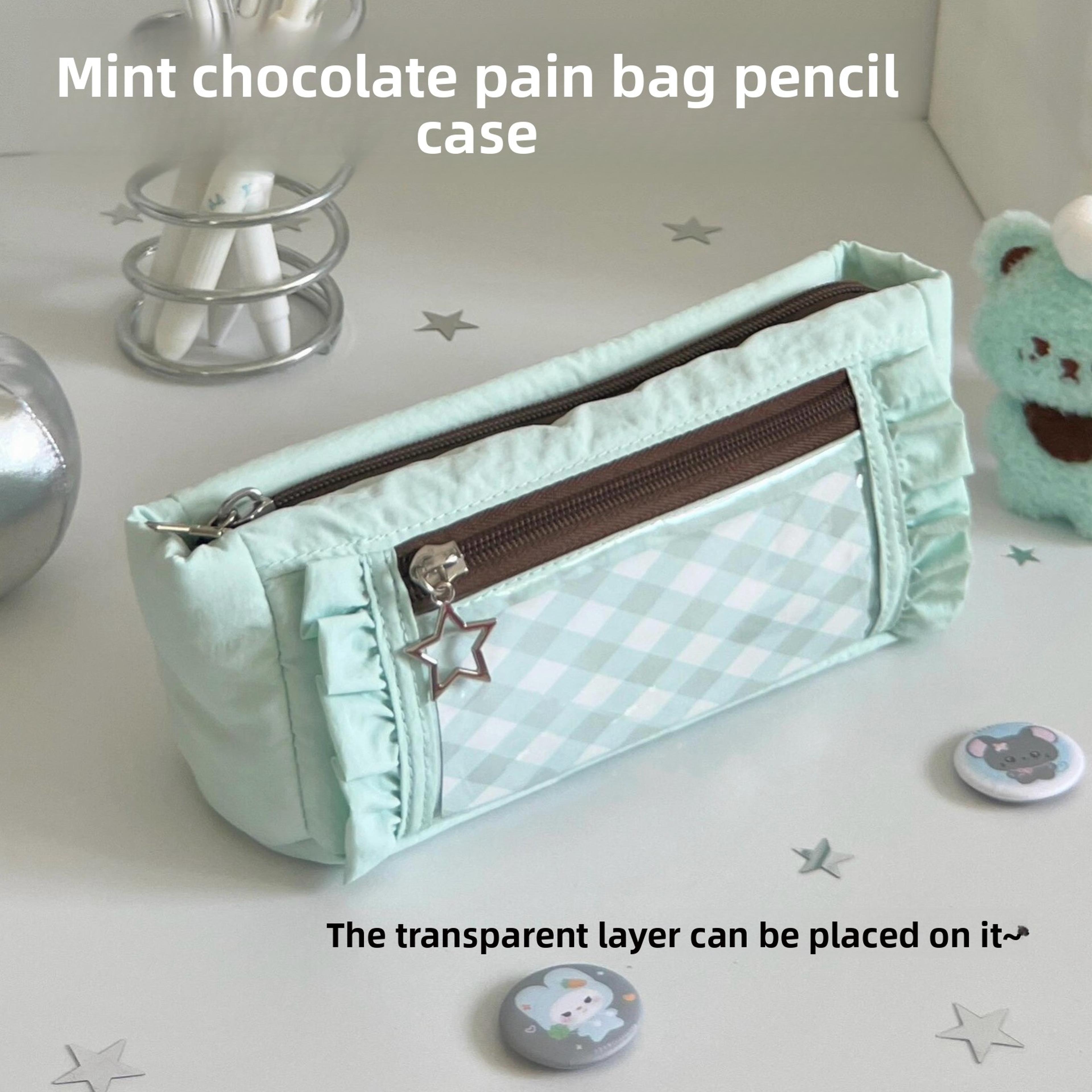 large capacity floral lace pencil case aesthetic stationery storage bag