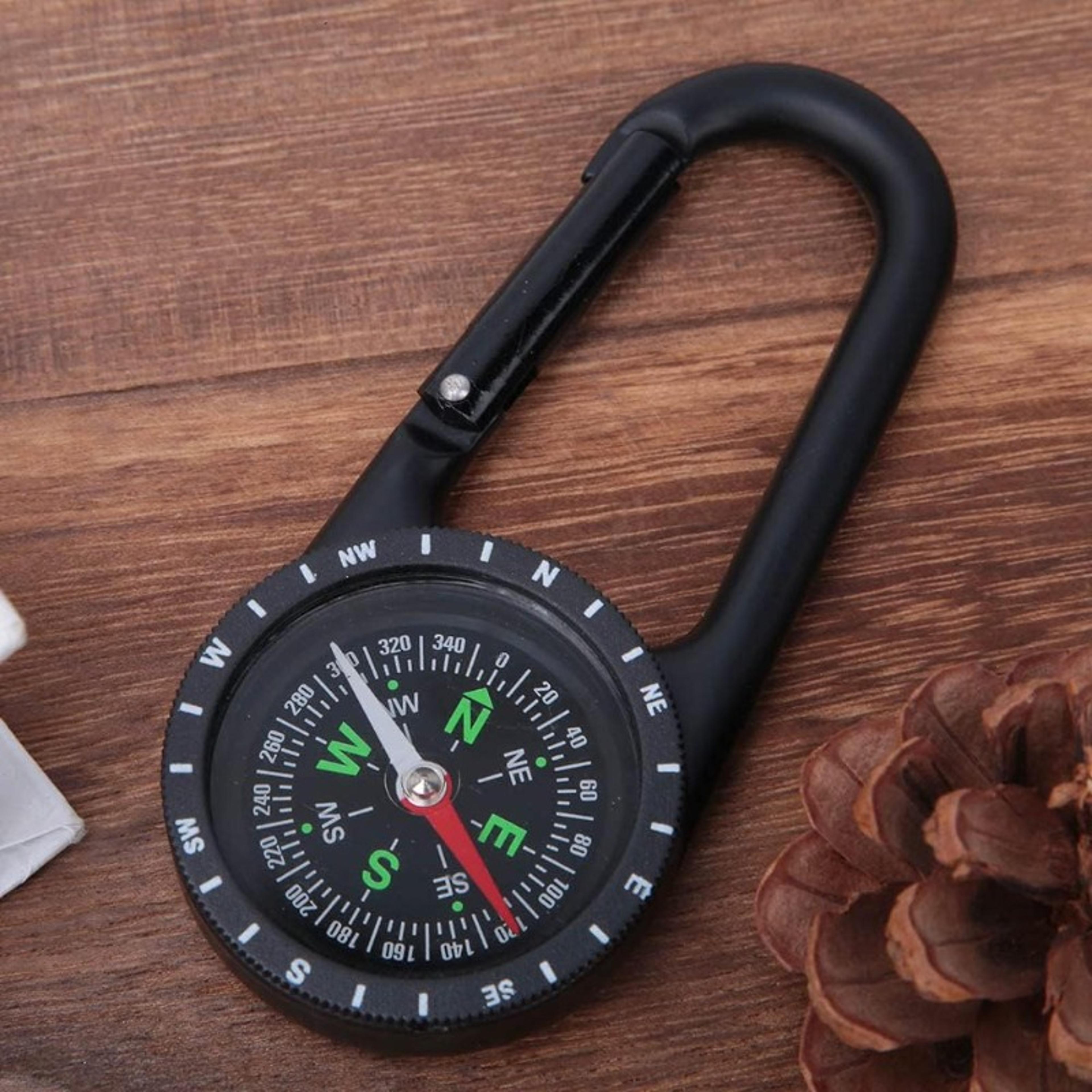 durable metal navigation compass with carabiner clamp on survival compass