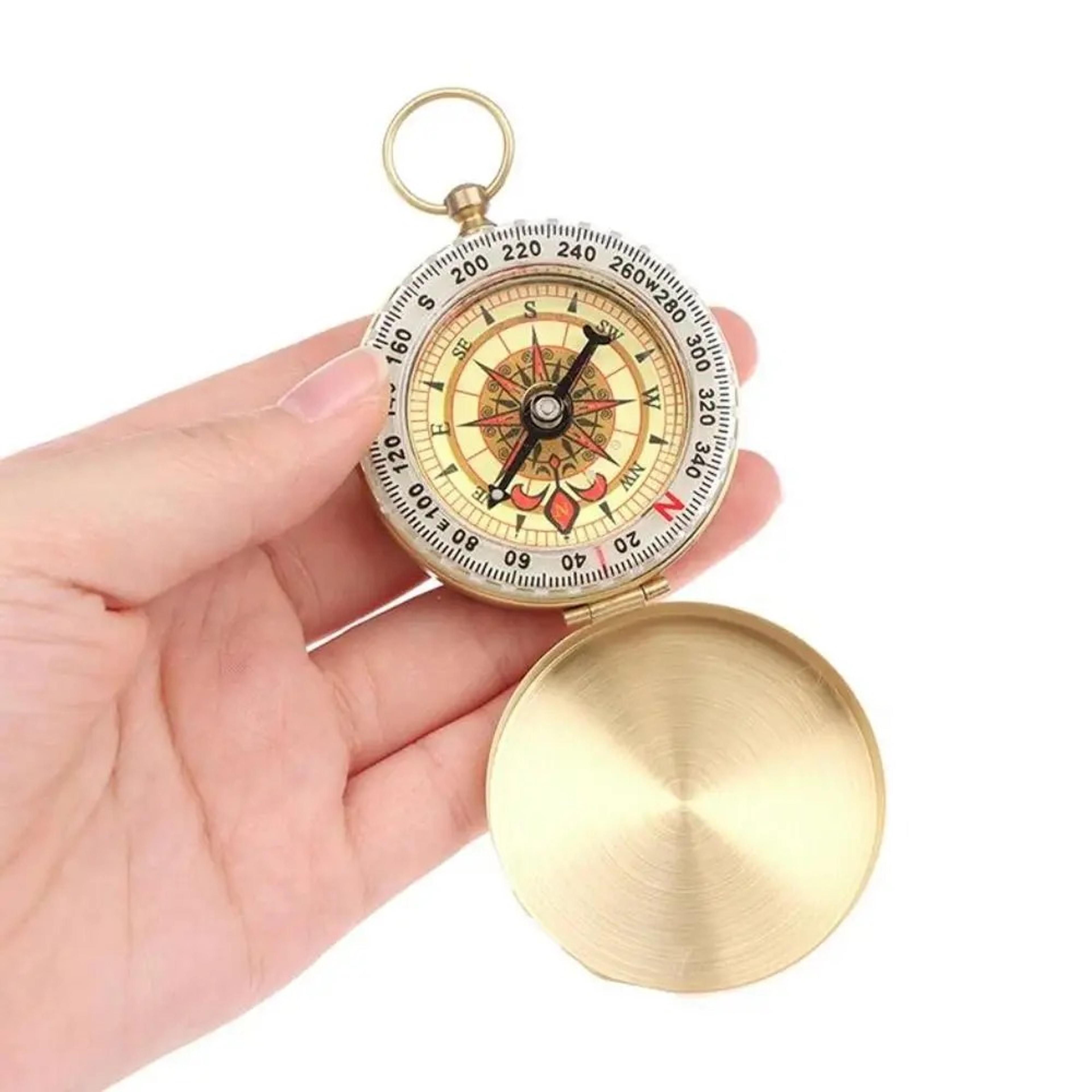 pure copper compass flip cover luminous pocket compass outdoor survival gear