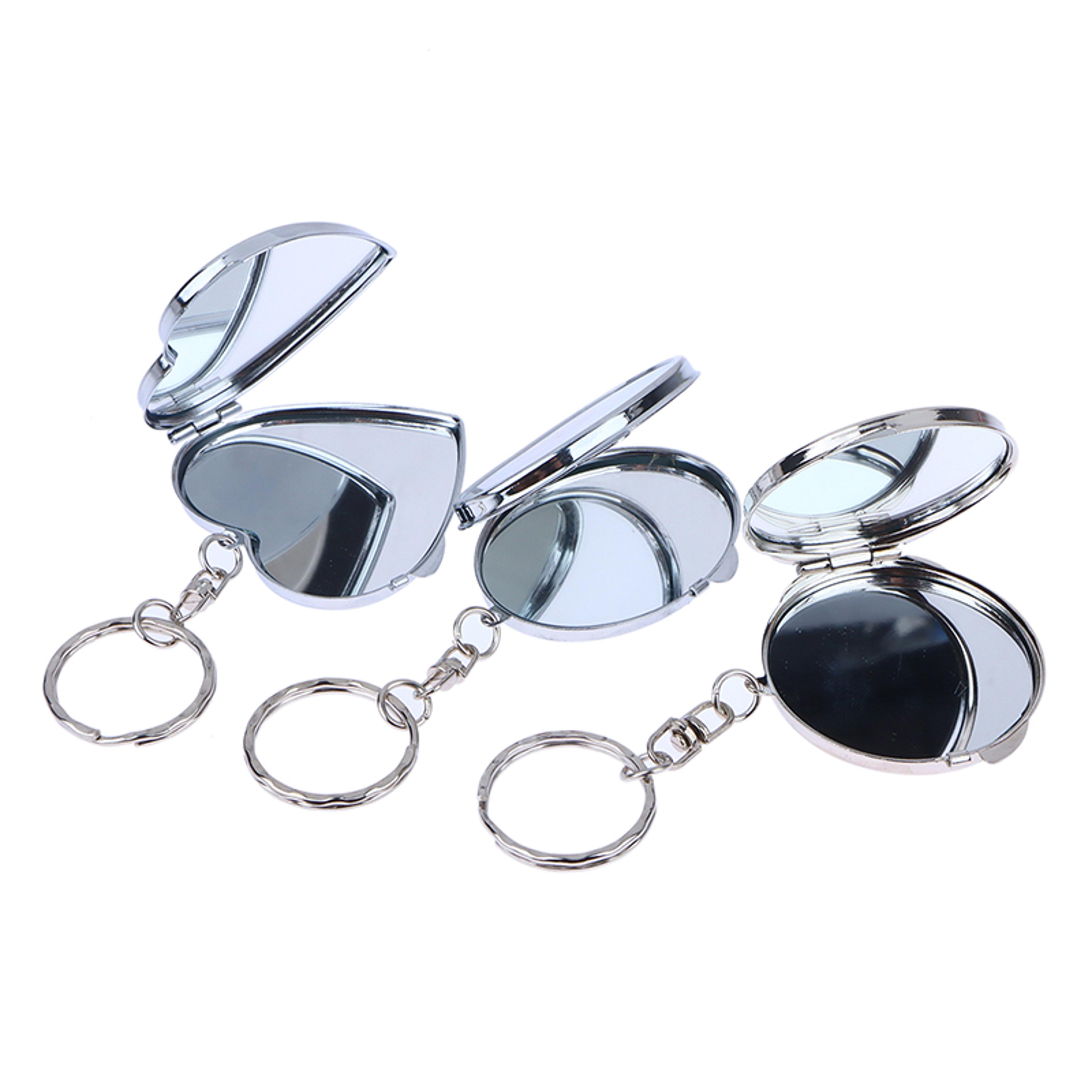 double sided compact mirror keychain for easy touch ups