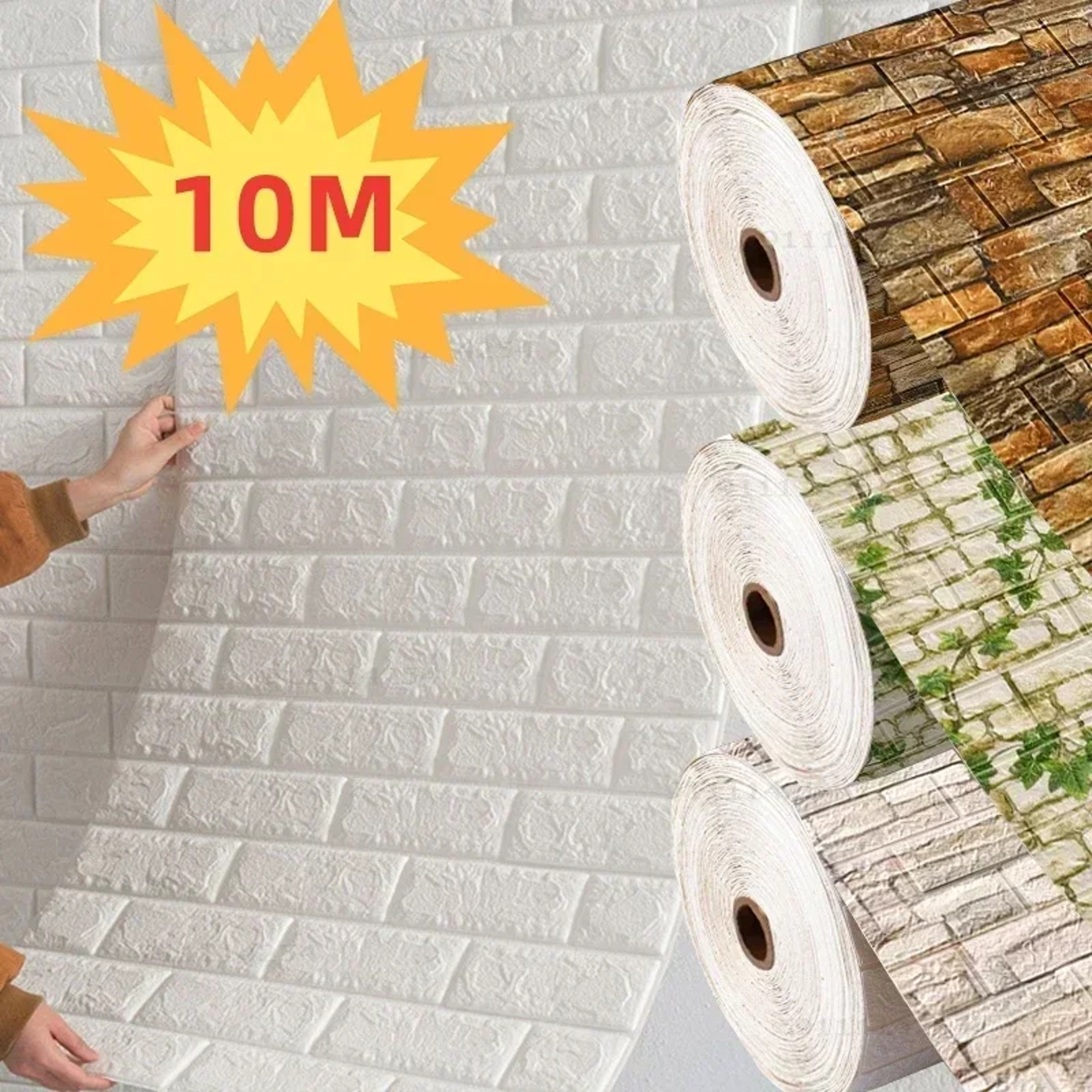 antique foam brick wallpaper peel and stick waterproof wall covering