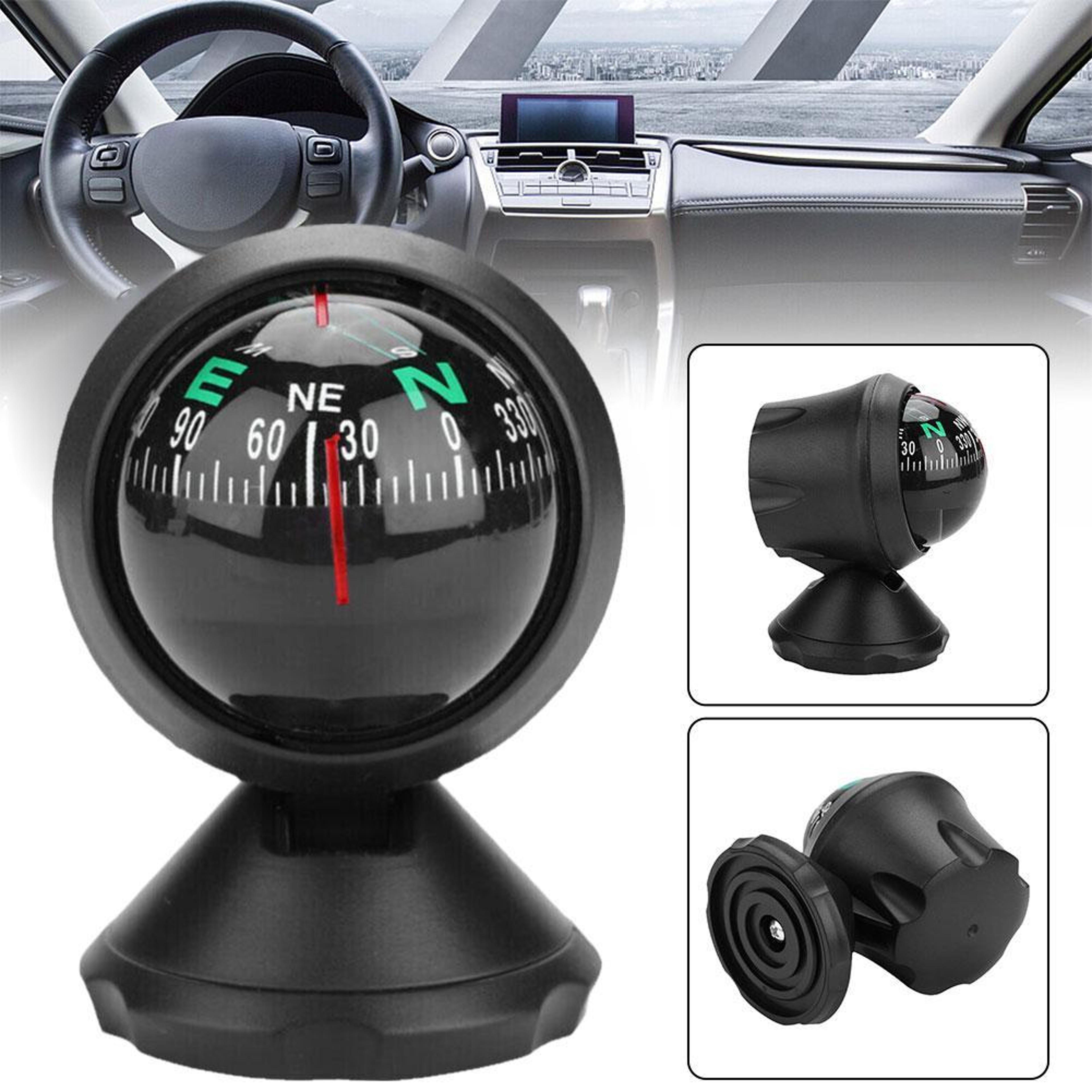high precision car compass with luminous guide ball interior navigation tool