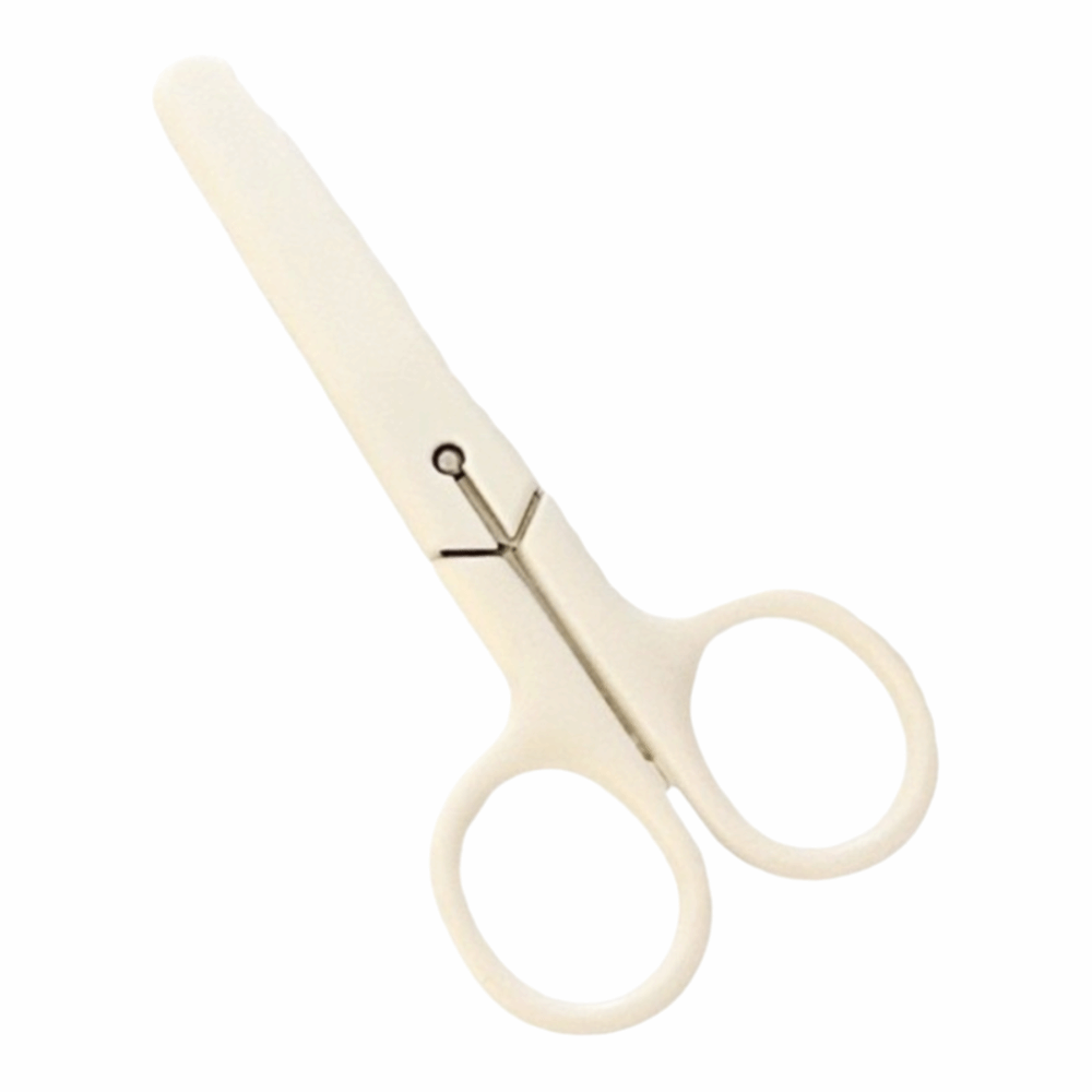 pure white kids scissors with protective lid stainless steel school craft cutting tool