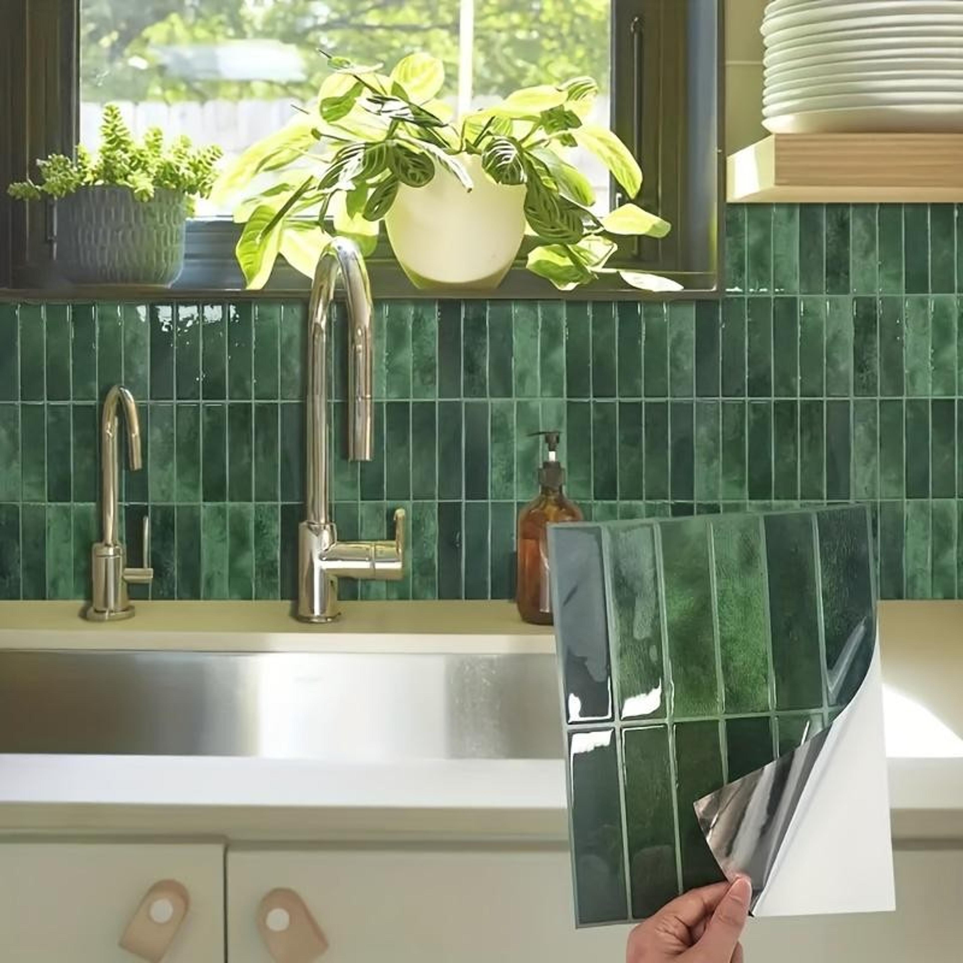 peel and stick kitchen backsplash tile stickers waterproof heat resistant wall decor