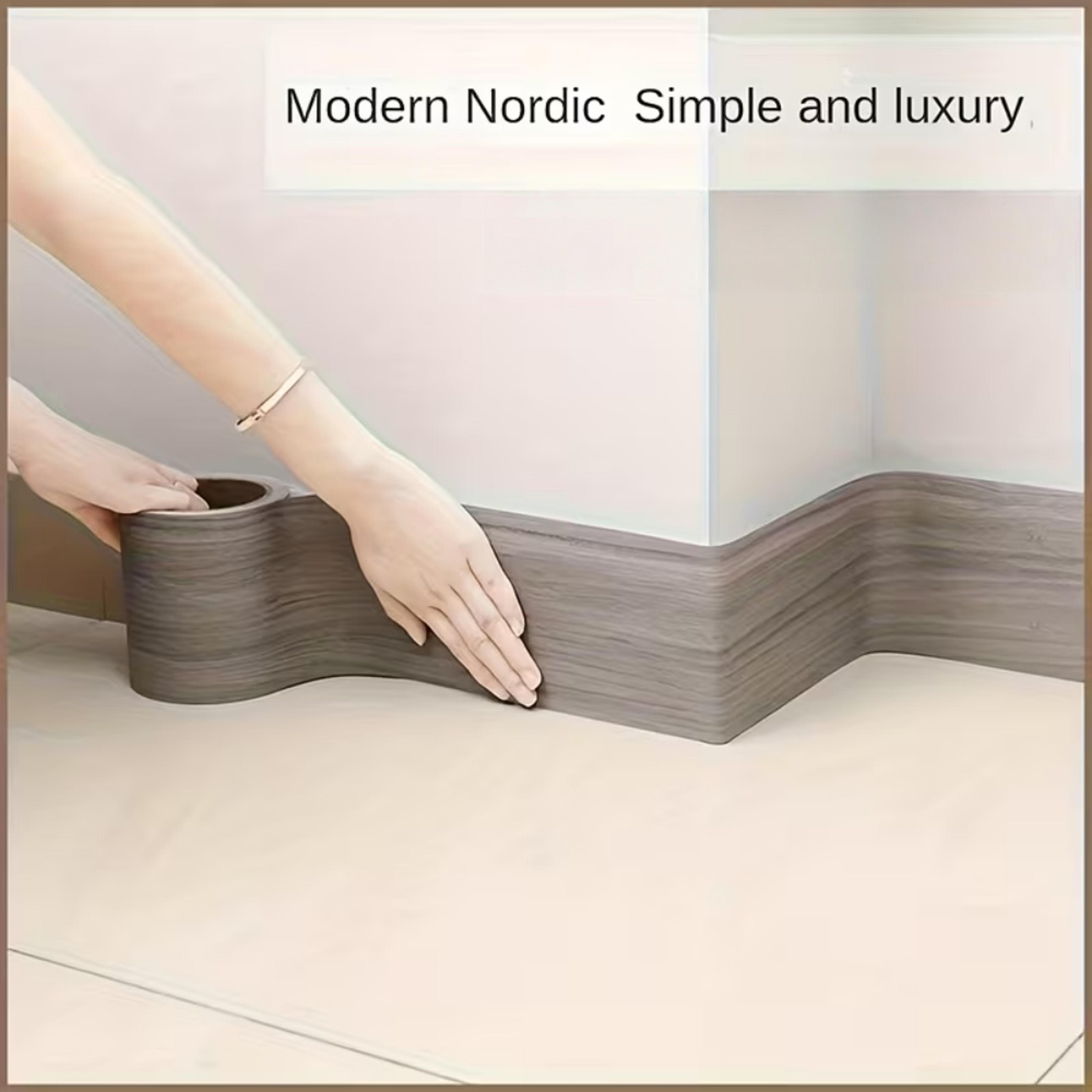 wood grain skirting wall sticker self adhesive waterproof border trim for home decor