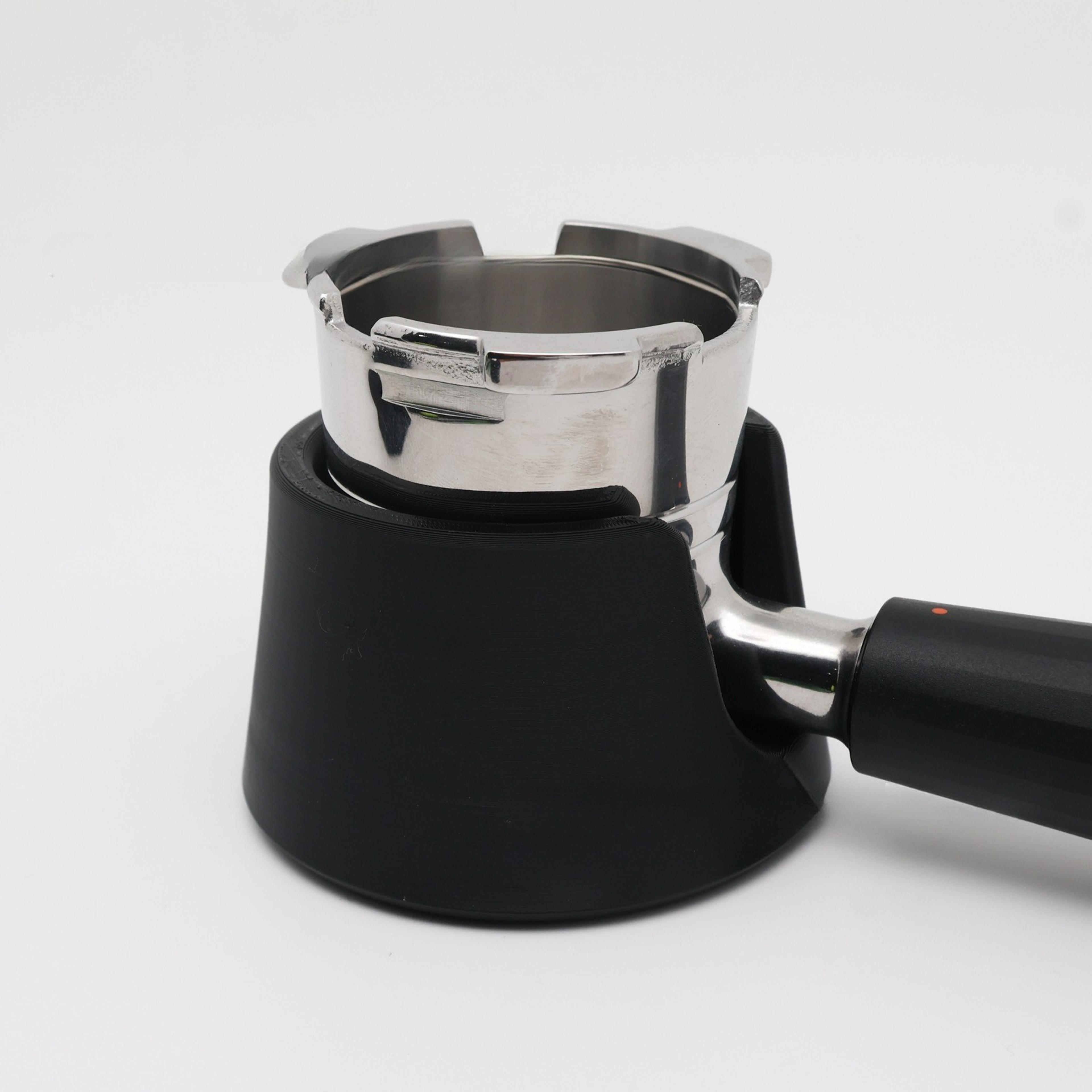 coffee tamper base stand with portafilter support for perfect tamping