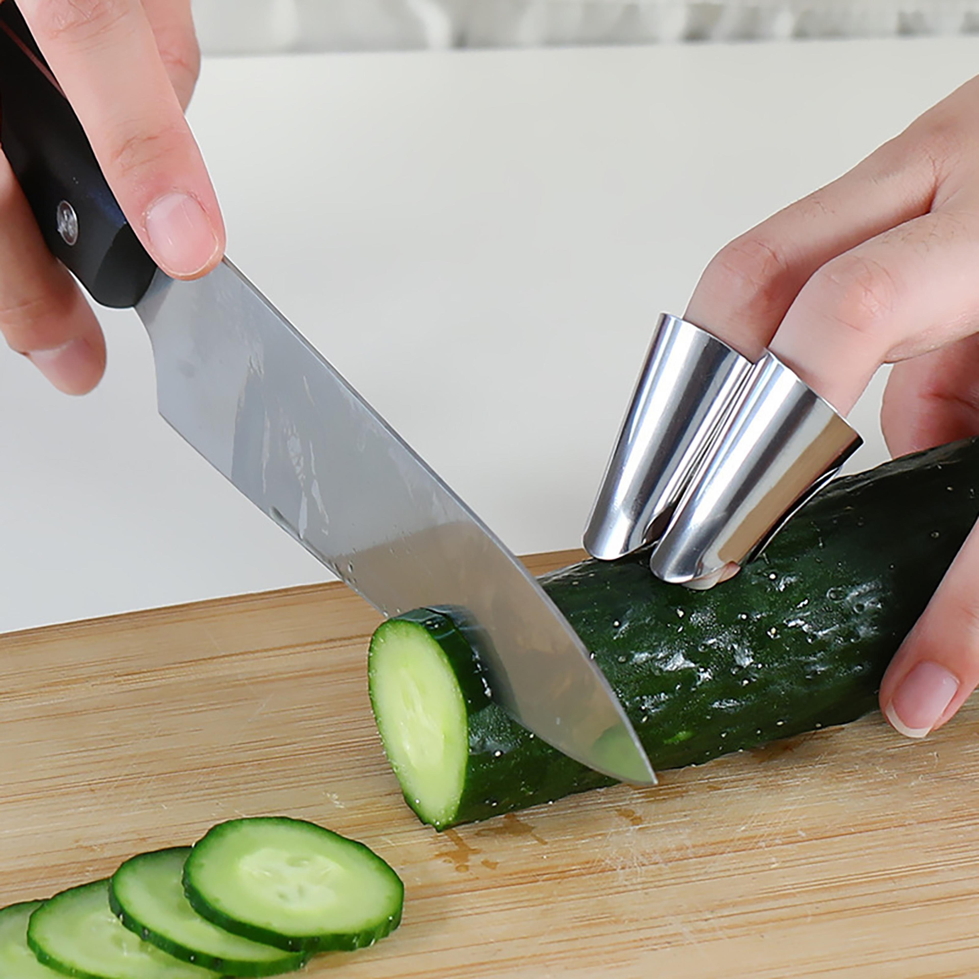 stainless steel finger guard safety protector for kitchen vegetable cutting