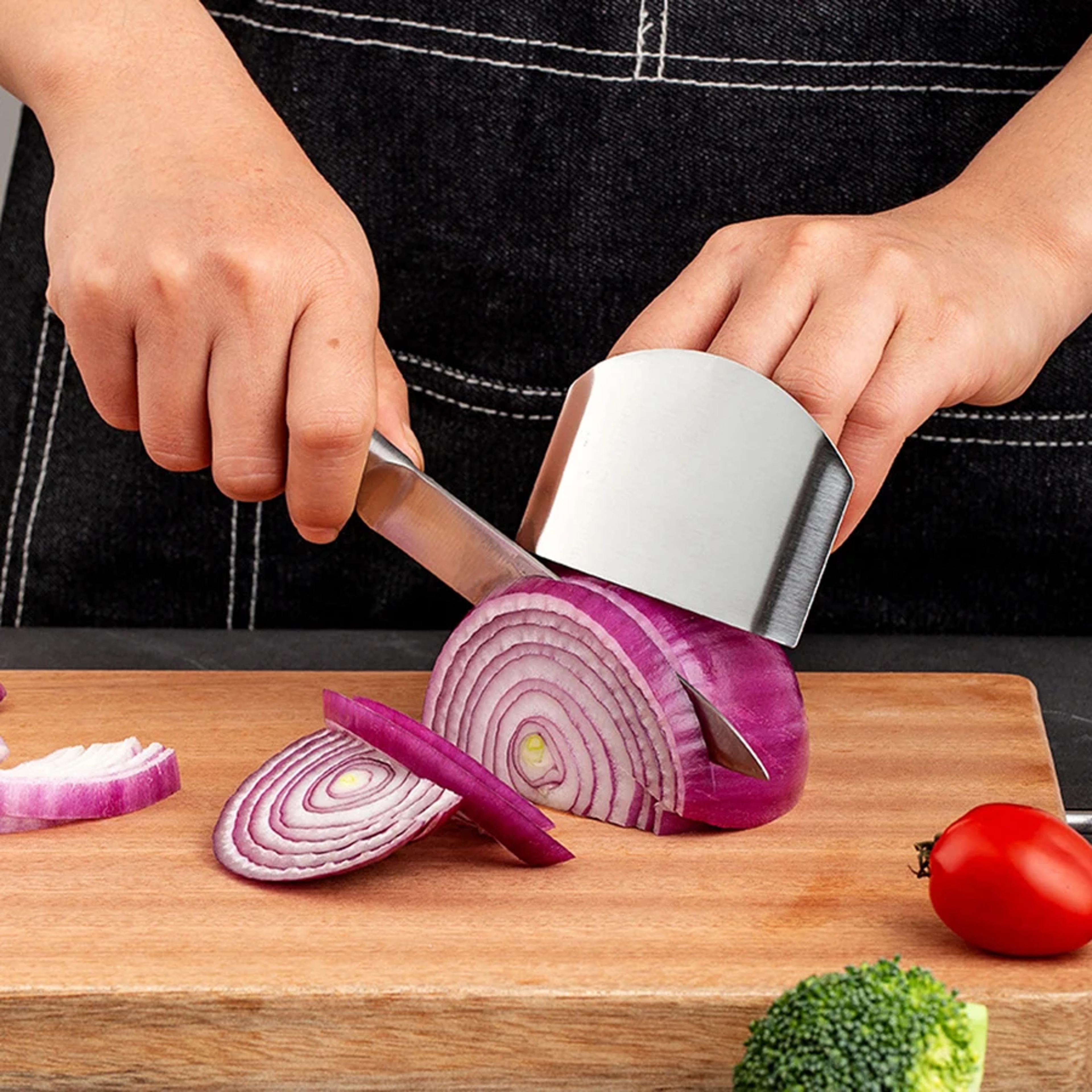stainless steel finger protector for kitchen cutting safety vegetable slicer guard