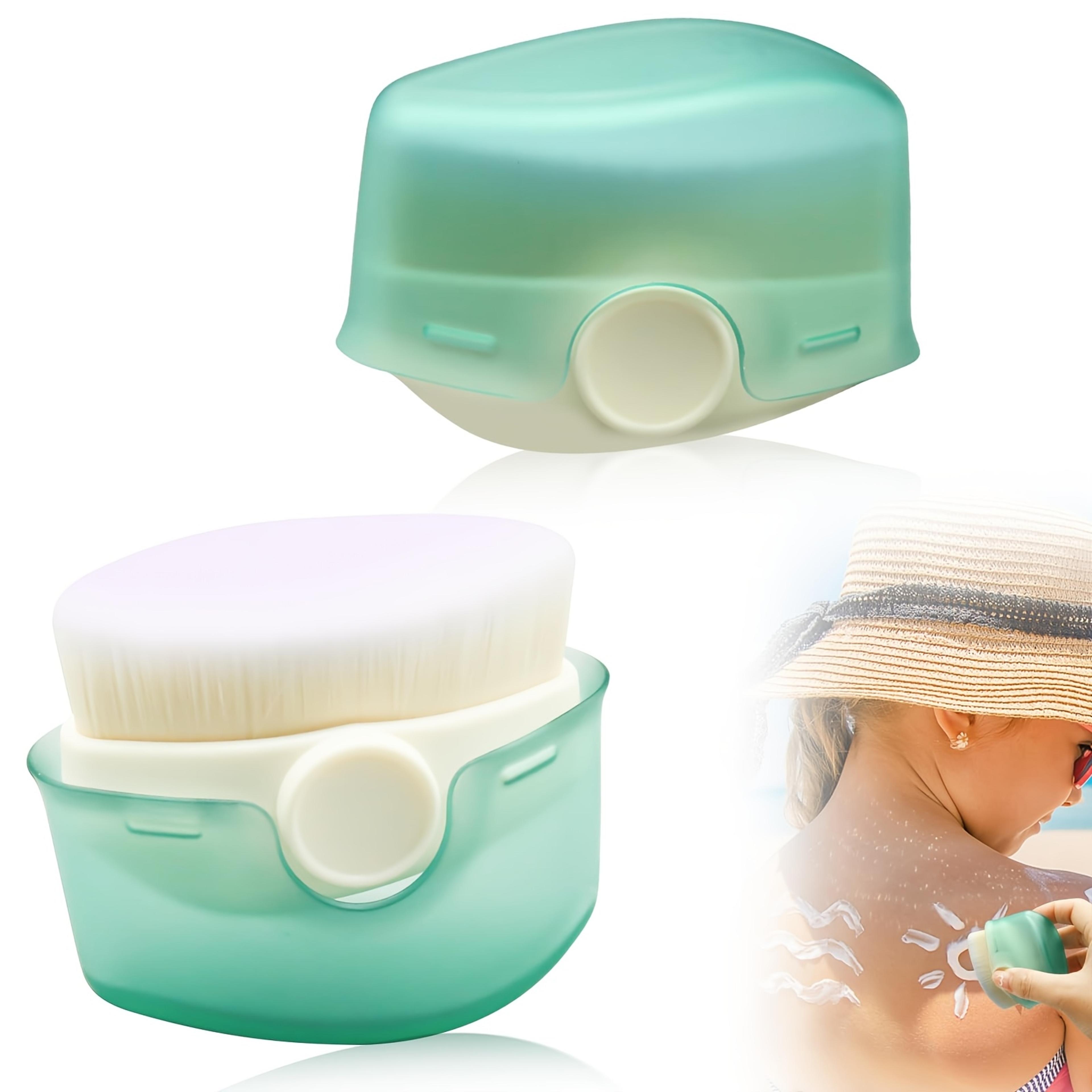 portable sunscreen brush applicator cover for easy outdoor sun protection and travel skincare