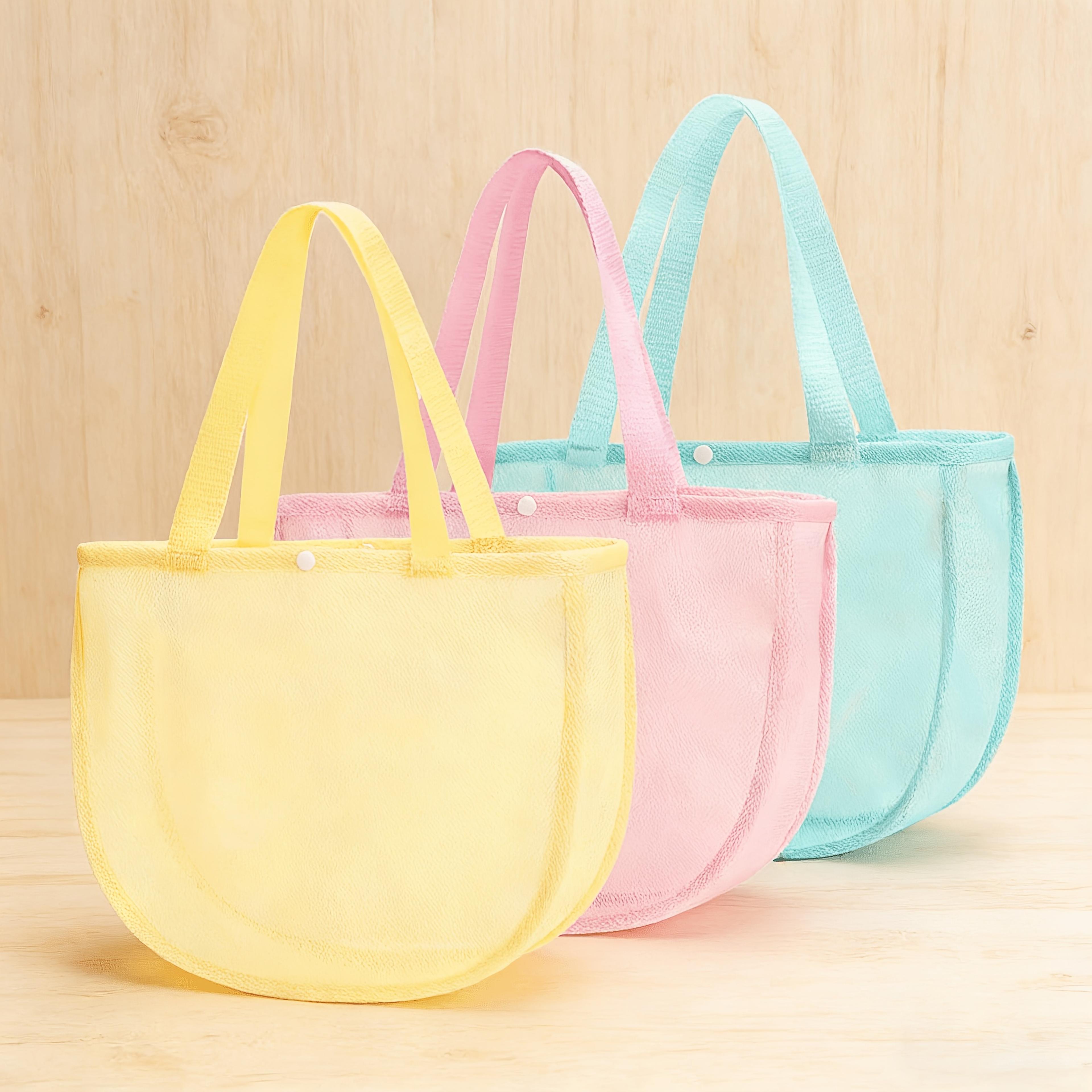 personalized shell mesh bag beach tote for seashell collection and coastal adventures
