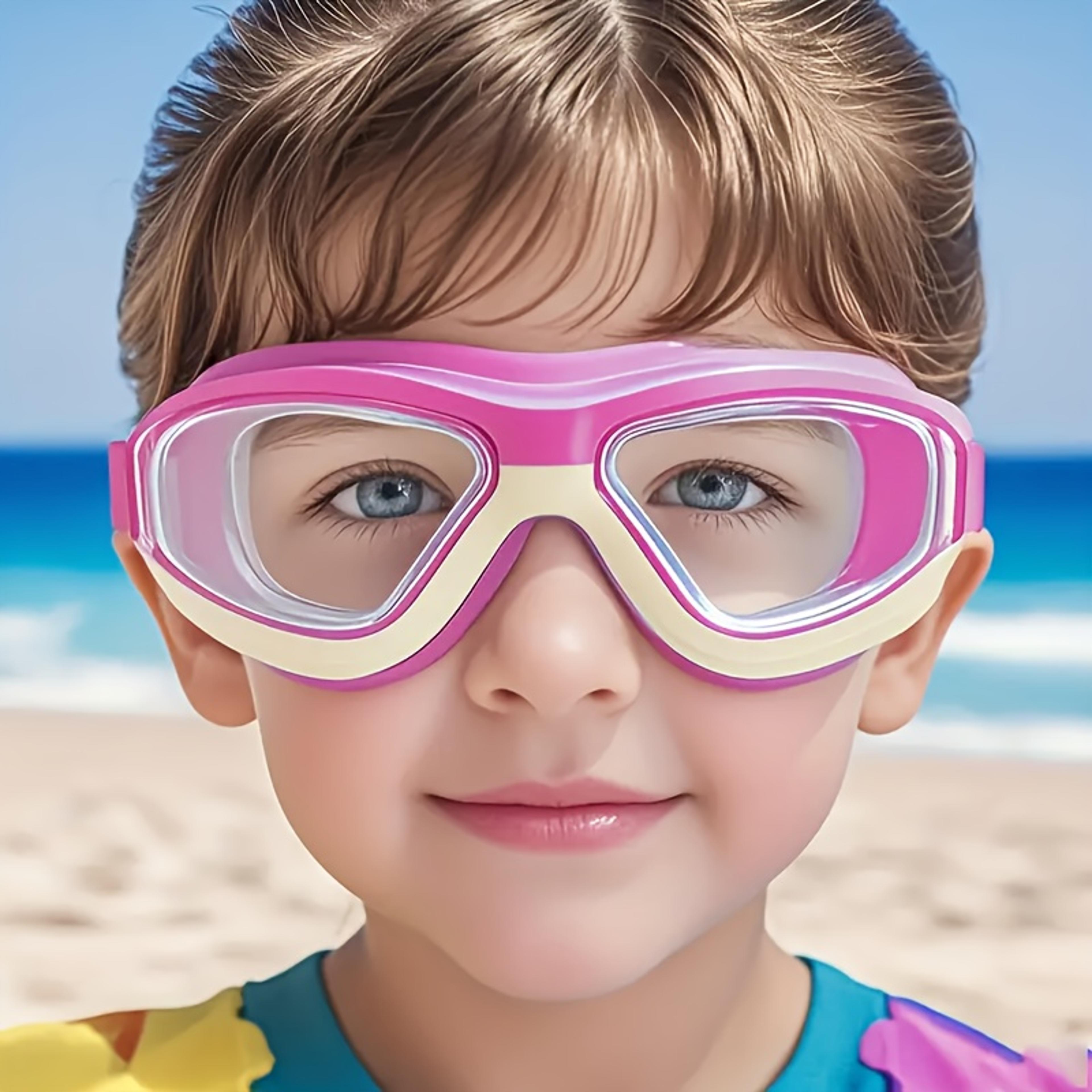 kids swimming goggles anti fog silicone large frame protective pool goggles for boys girls