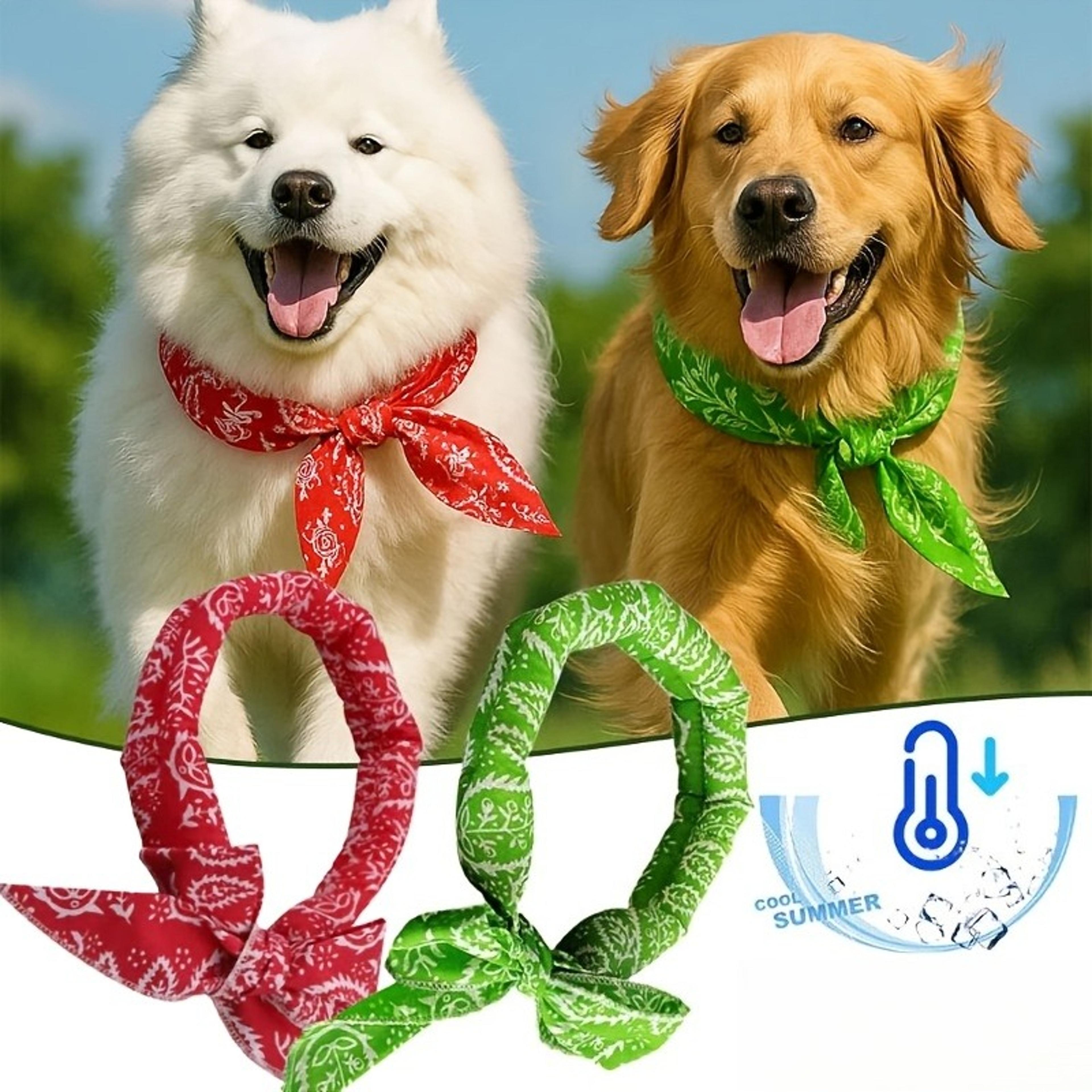 pet cooling ice scarf adjustable dog cooling collar breathable ice towel for dogs cats summer heat relief