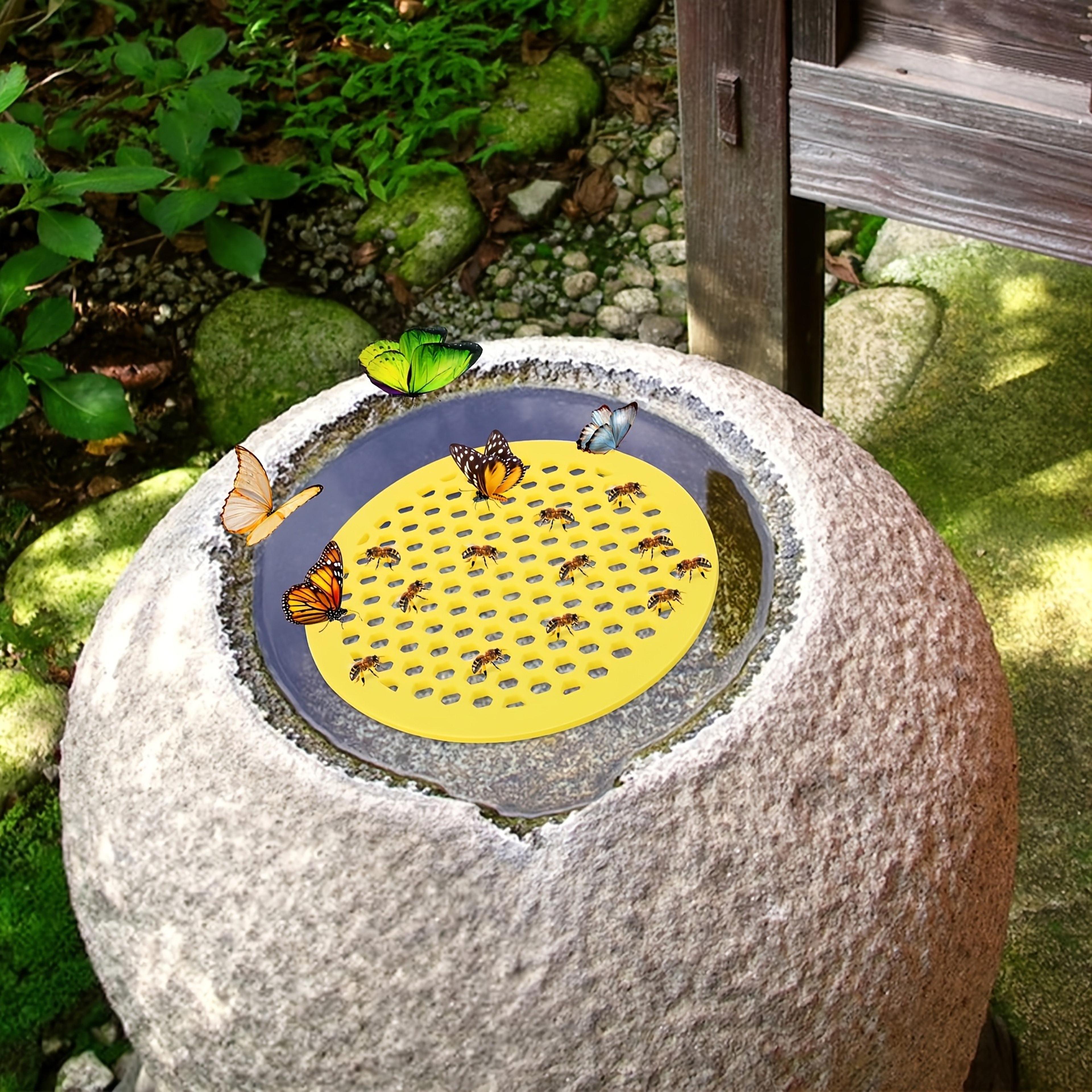 decorative butterfly bee water dispenser pollinator garden fountain for outdoor spaces