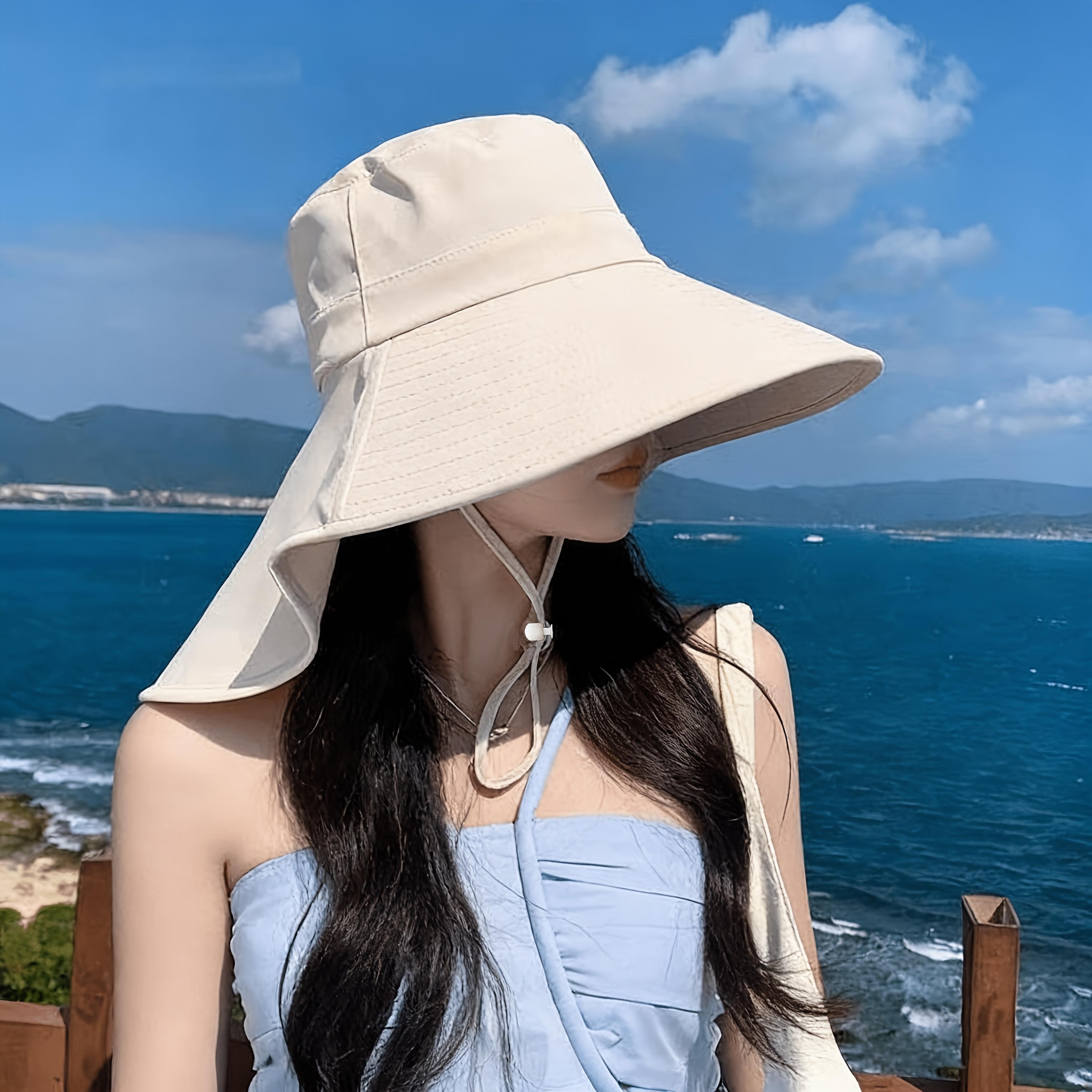 korean women summer sun hat large brim sun protection fisherman cap