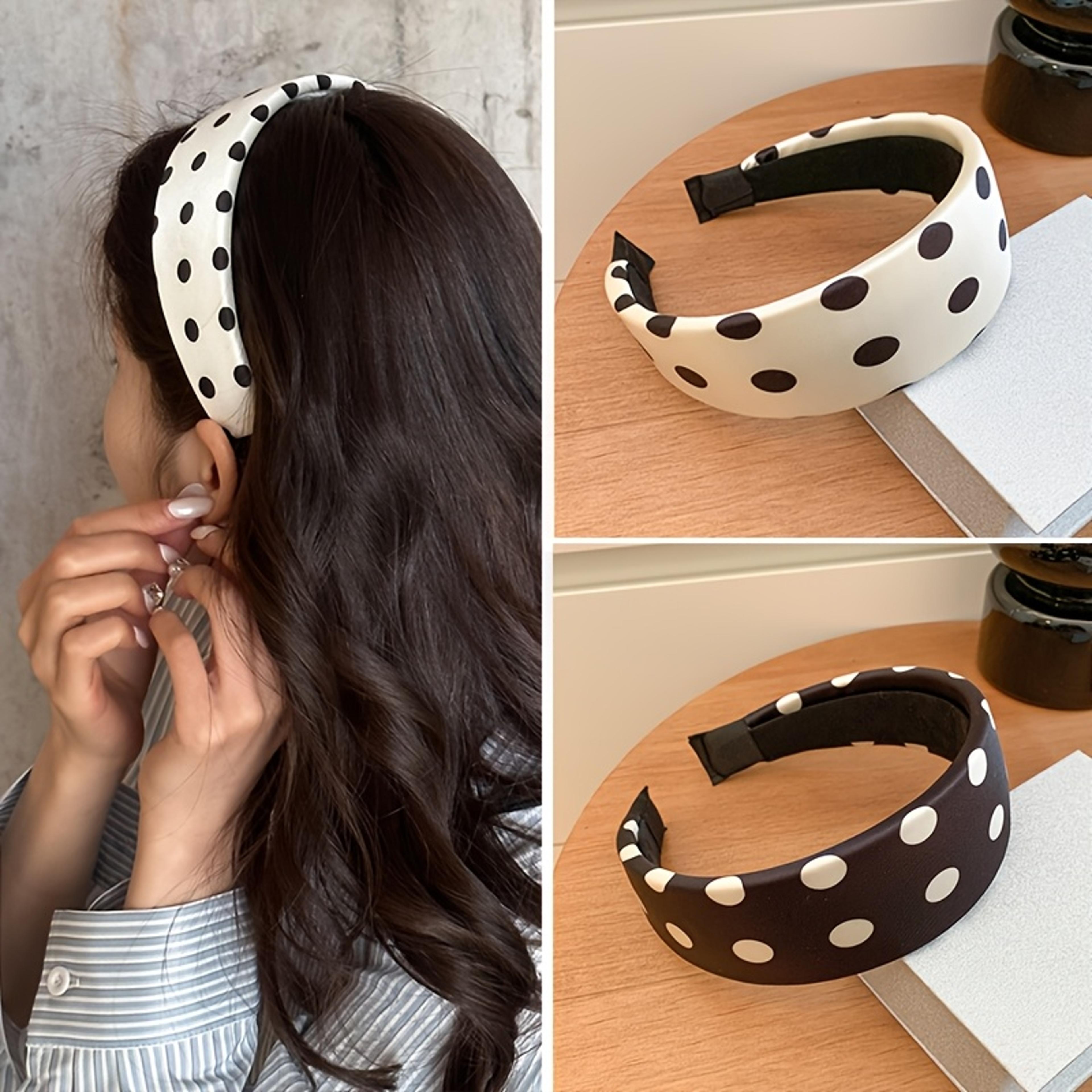 black white satin hairband for women elegant fabric headband fashion hair accessory