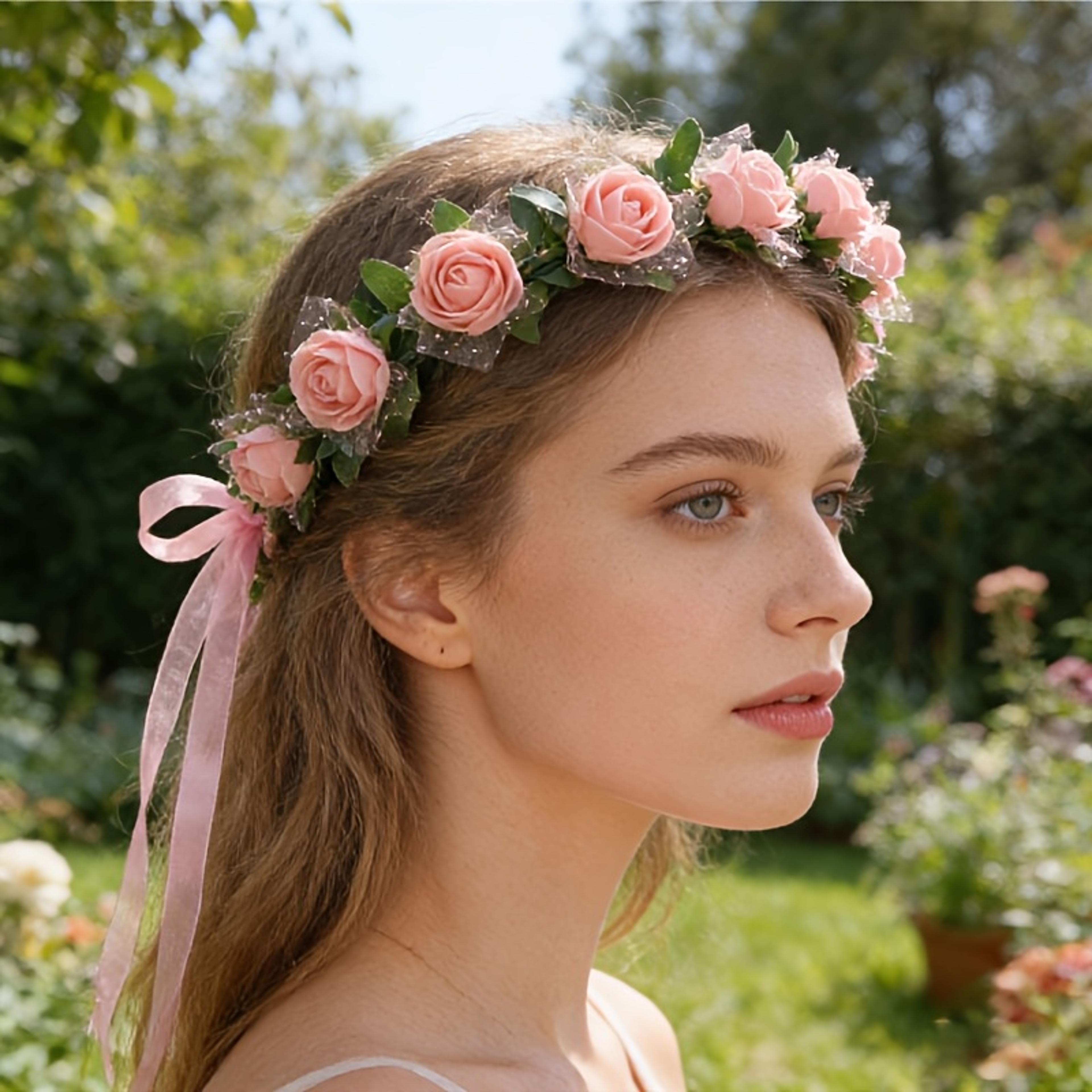 forest flower crown wreath for women elegant wedding hair accessories