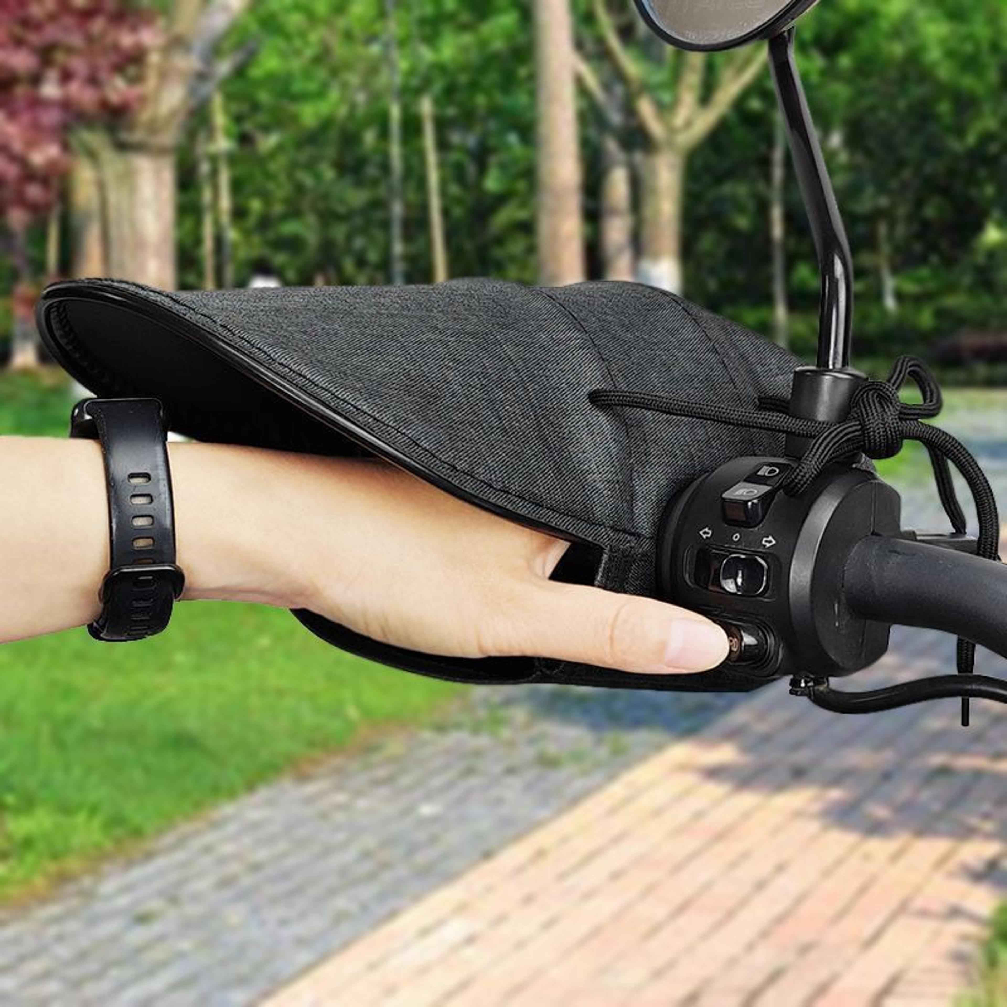 summer motorcycle handlebar sunshade windproof cover with breathable riding gloves