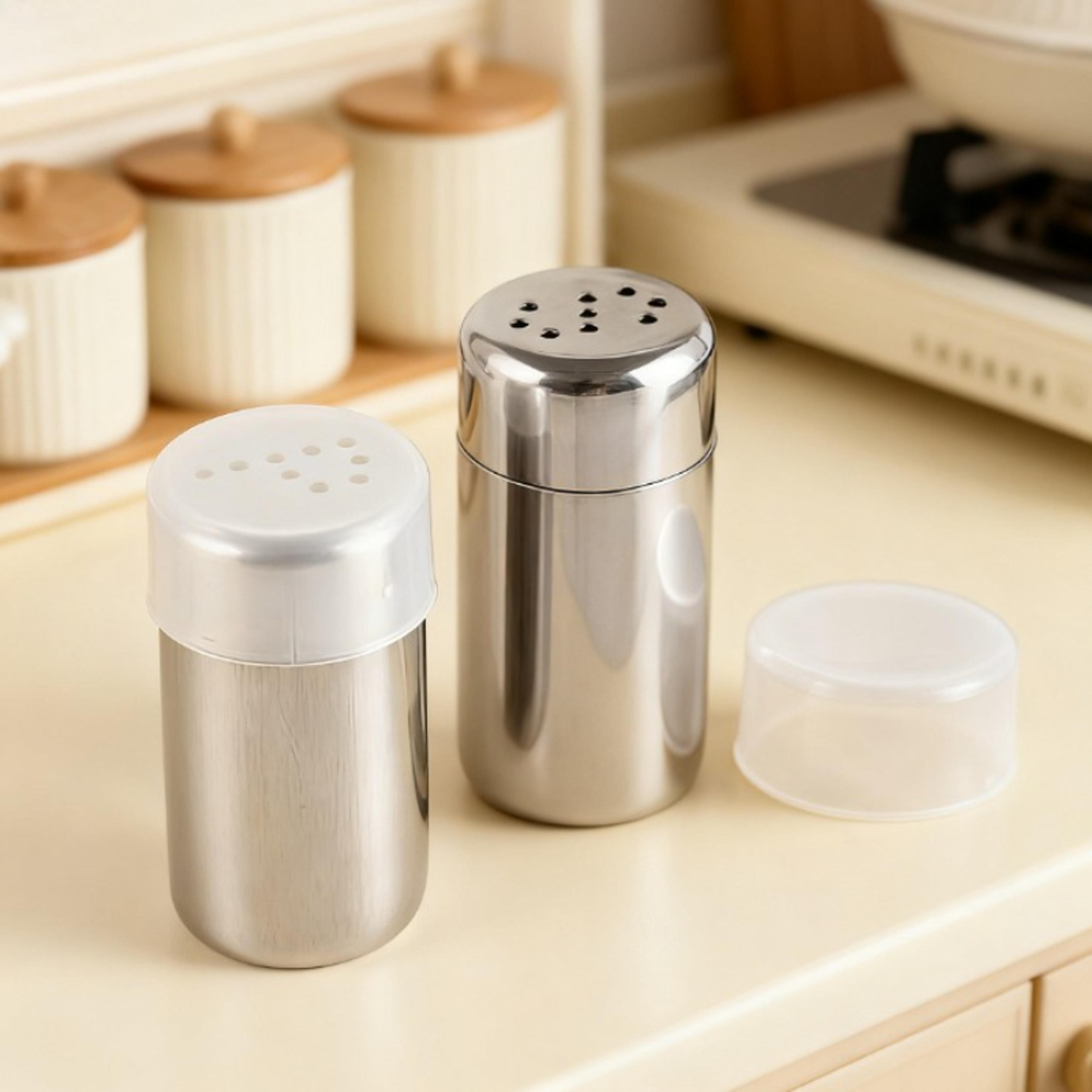 portable stainless steel mini spice jars salt pepper shakers for outdoor cooking