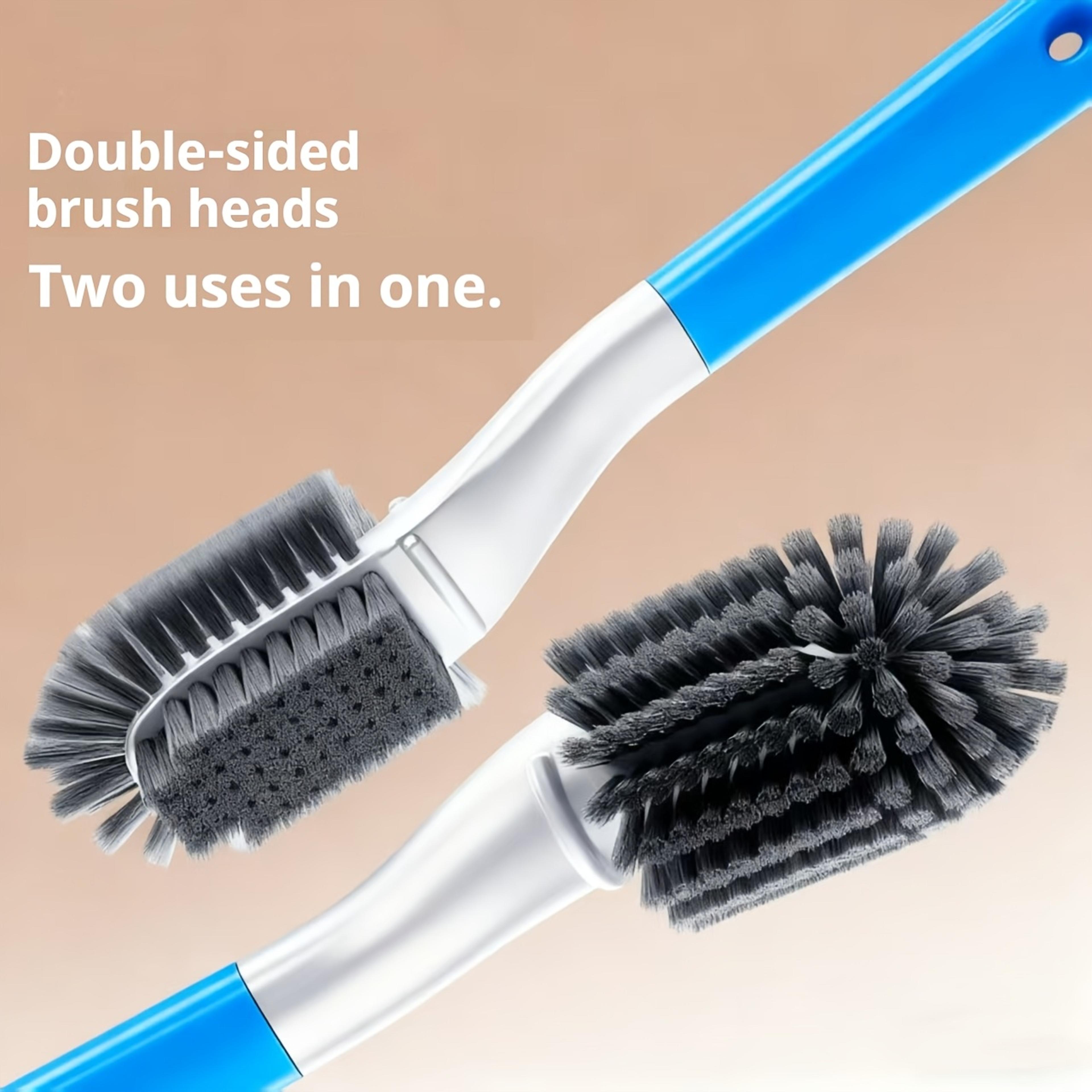 portable double sided shoe cleaning brush long handle sports shoe scrubber