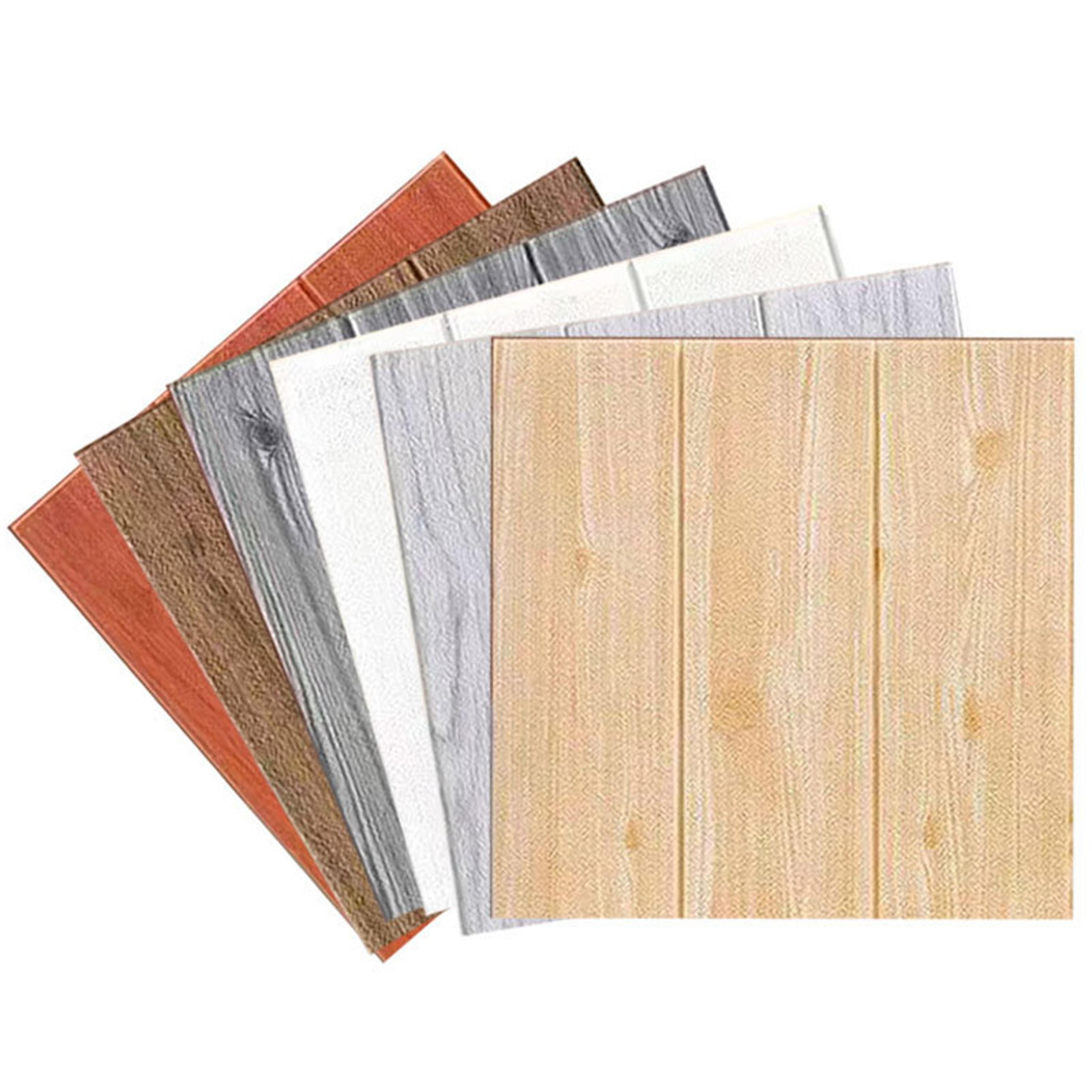 wood grain wall stickers waterproof self adhesive foam wallpaper decor