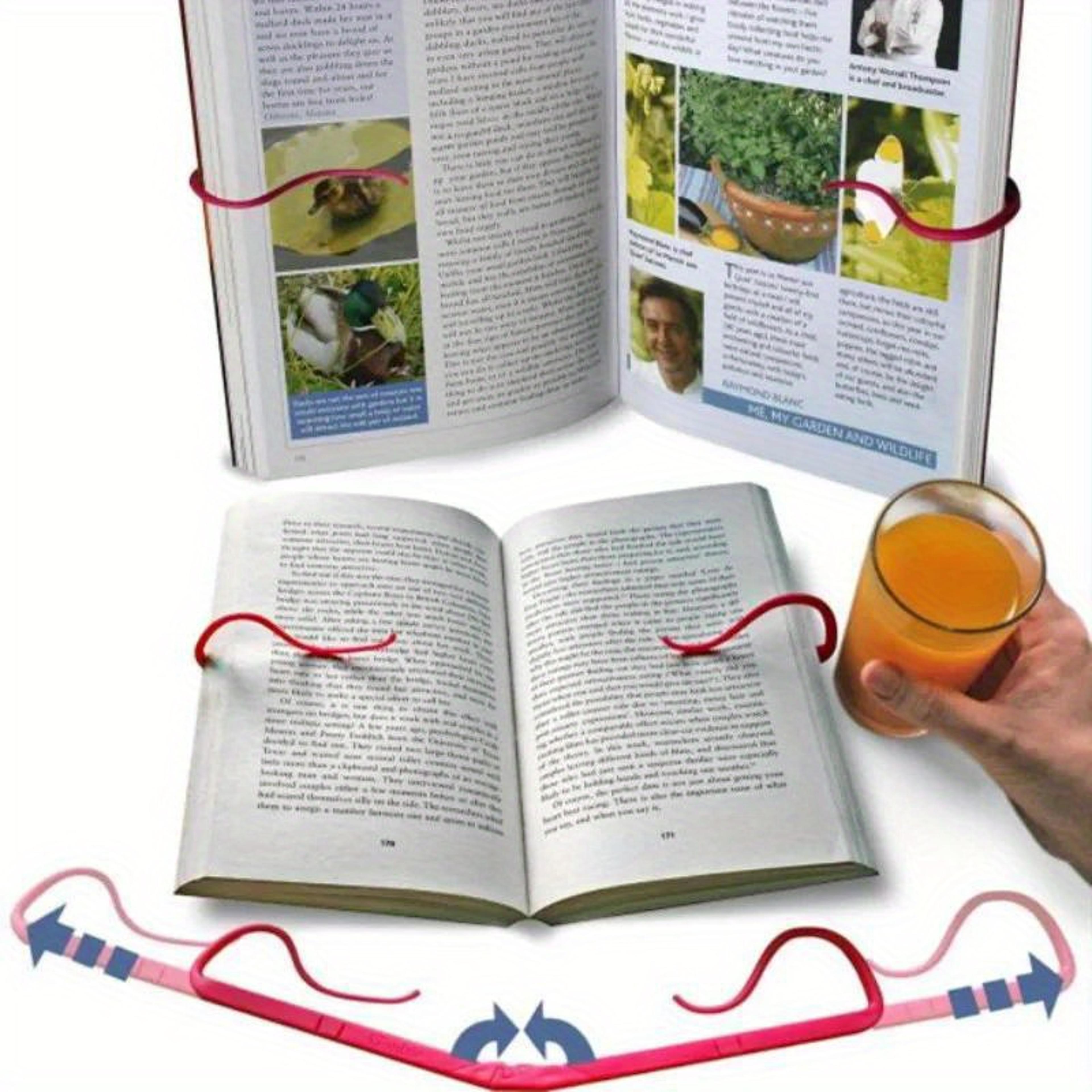 foldable book stand portable reading holder with page clips for students