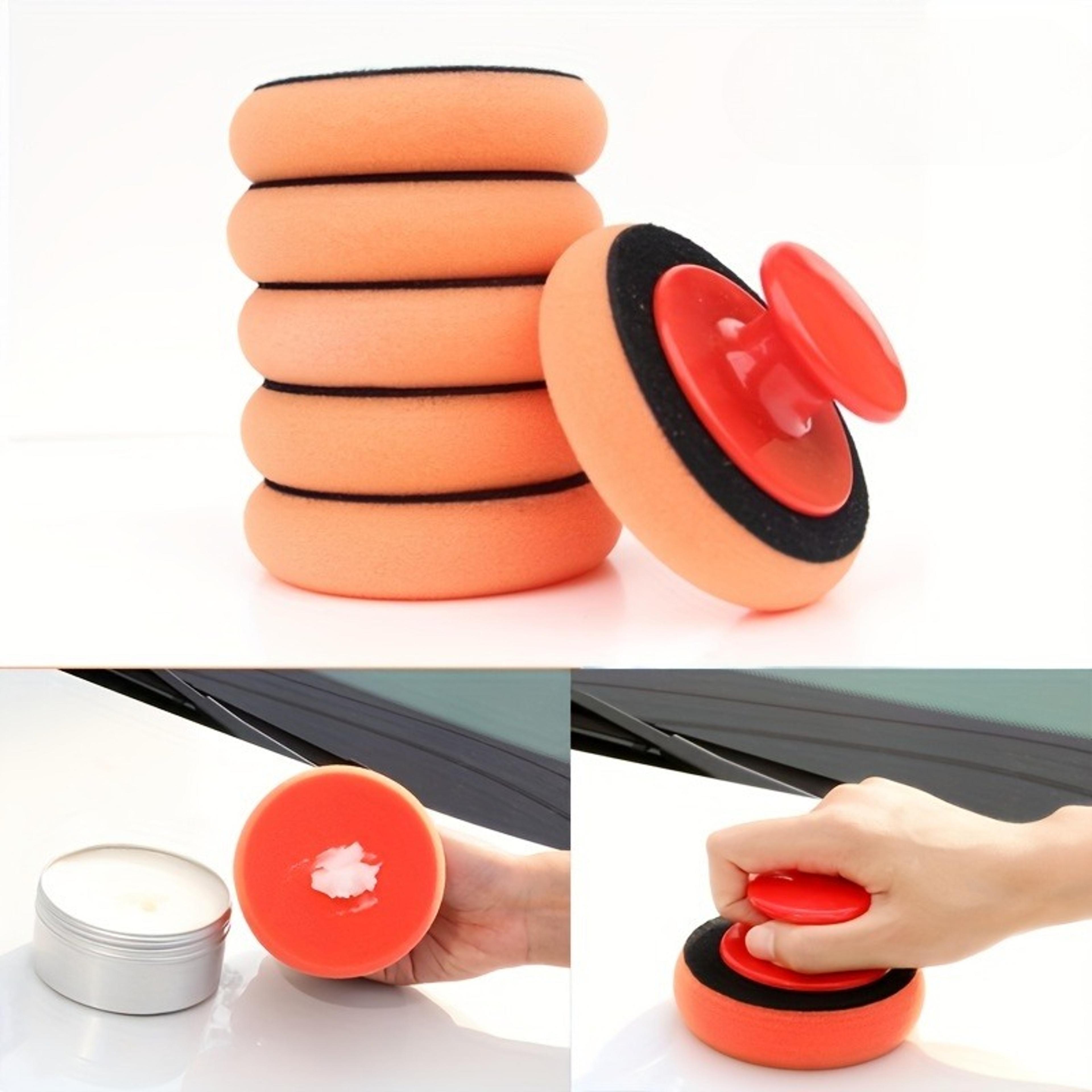 soft round car wax applicator sponge for smooth auto polishing and coating care