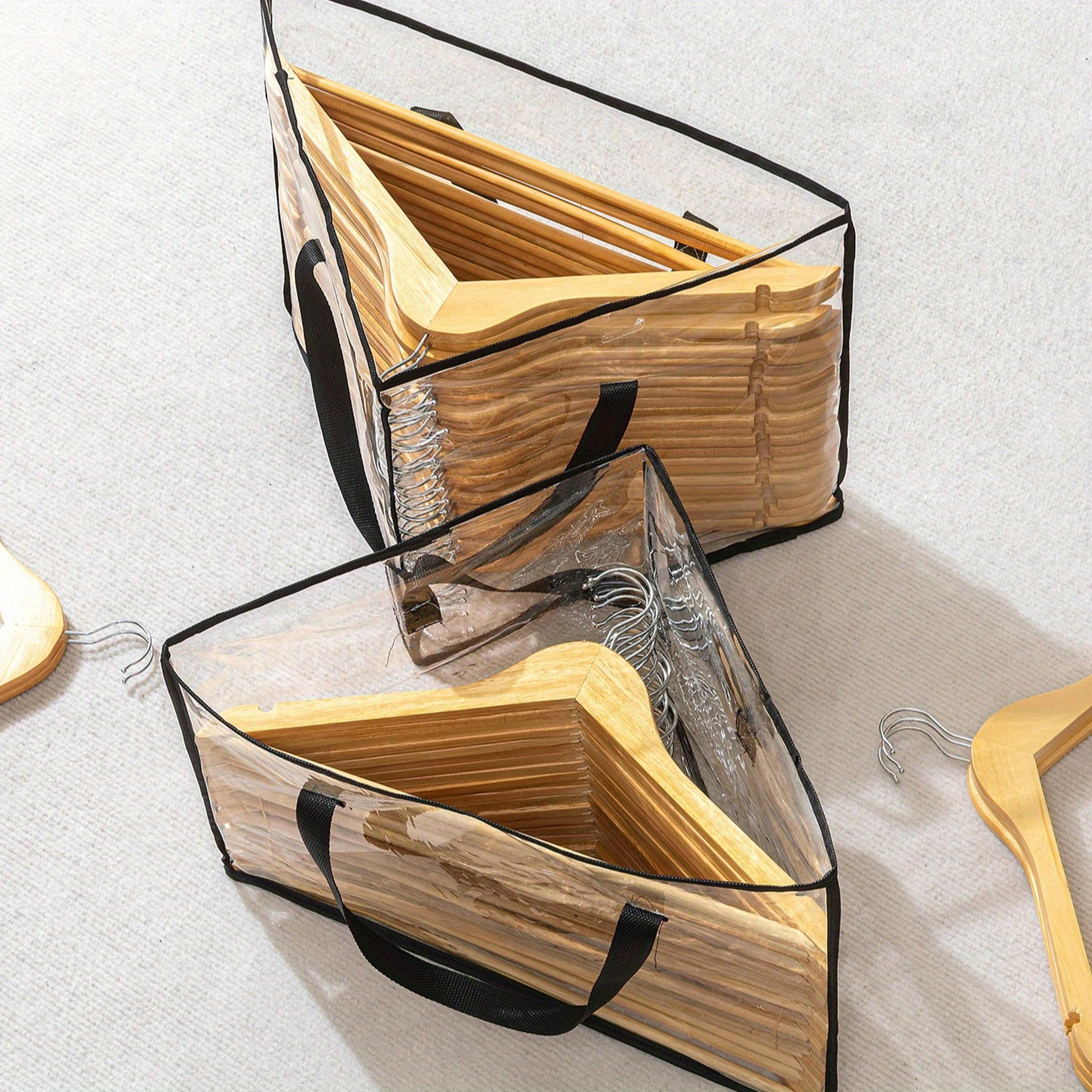 triangle hanging closet storage bag space saving organizer with handles