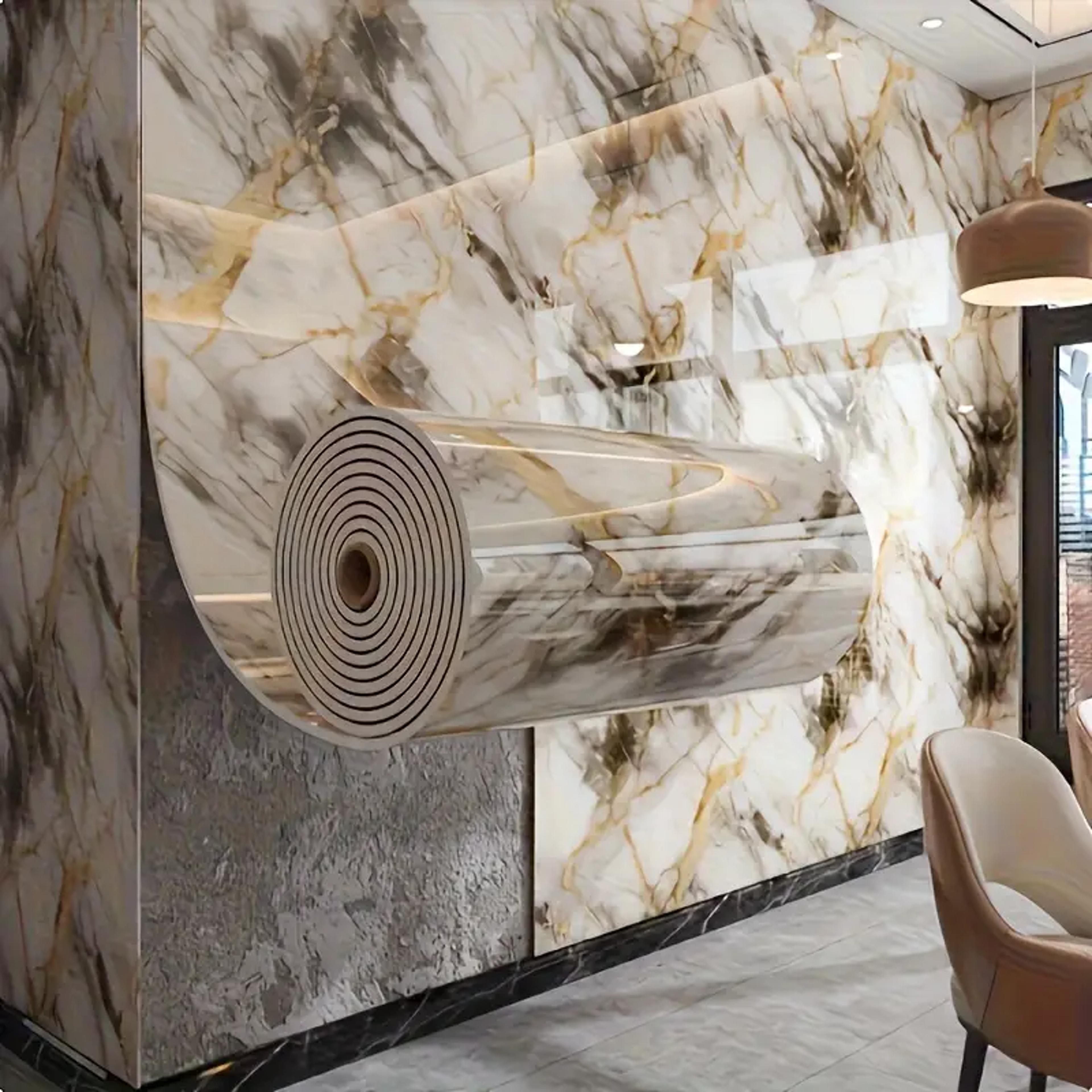 marble foam wallpaper self adhesive waterproof wall sticker for bedroom and bathroom decor