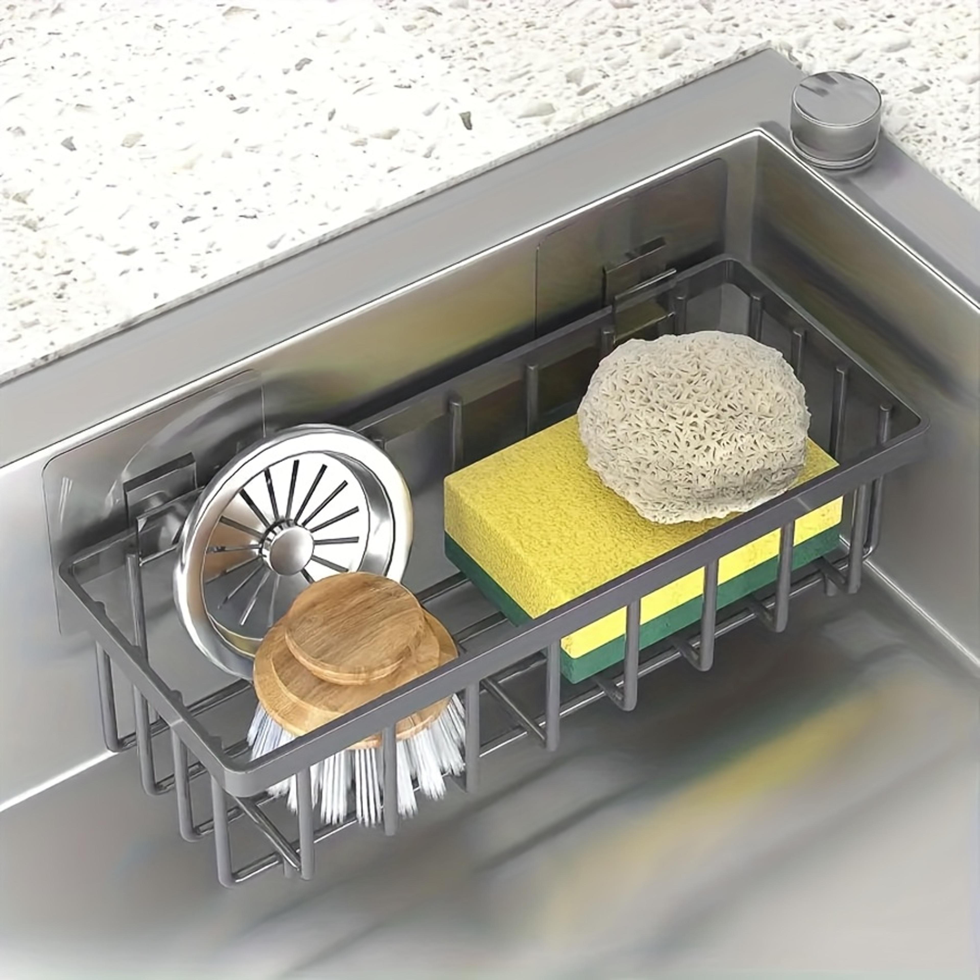 kitchen sink organizer no drill sponge holder and multipurpose storage rack