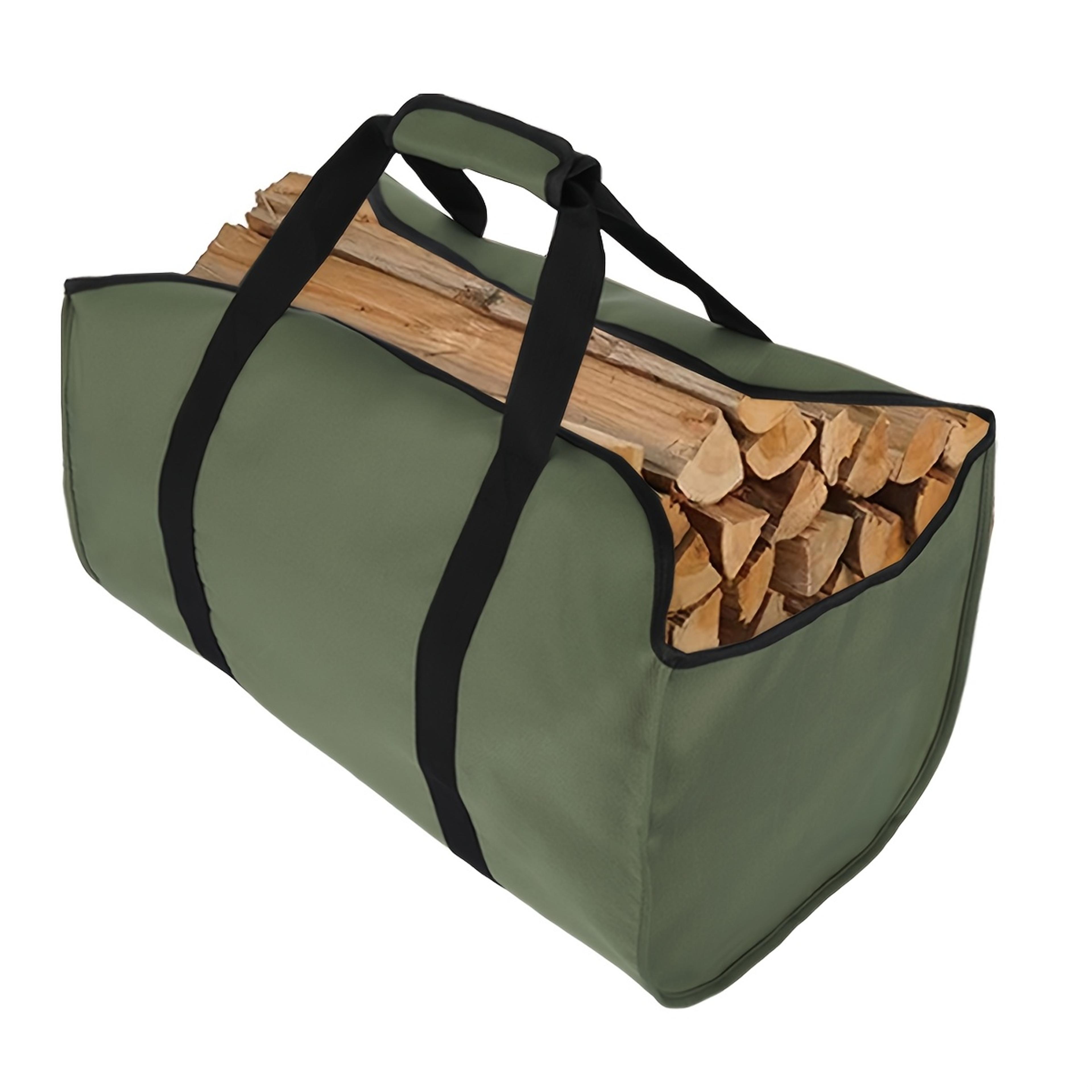 heavy duty firewood carrier bag large capacity log tote with sturdy handles