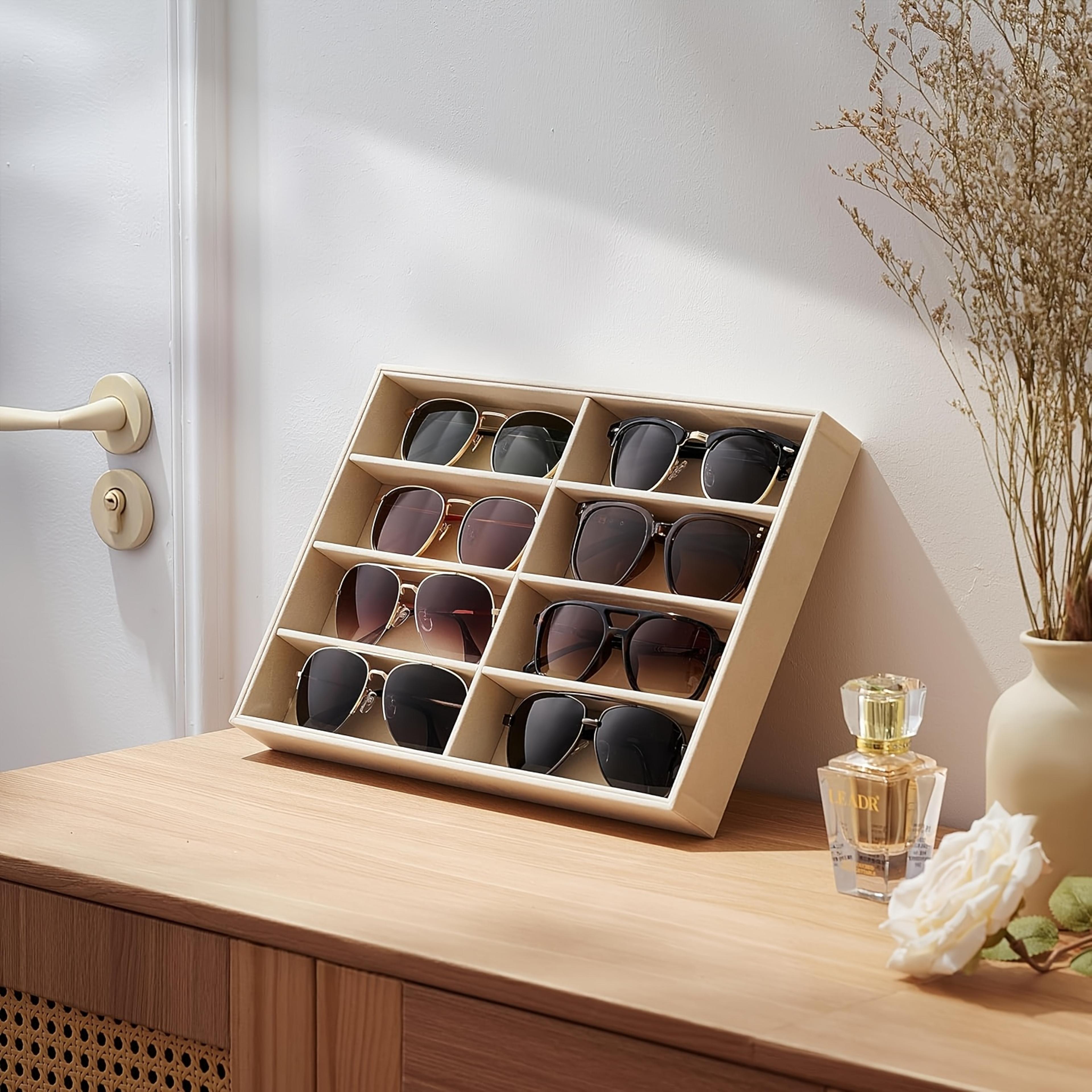 velvet sunglasses organizer tray eyewear storage holder for glasses watches and jewelry
