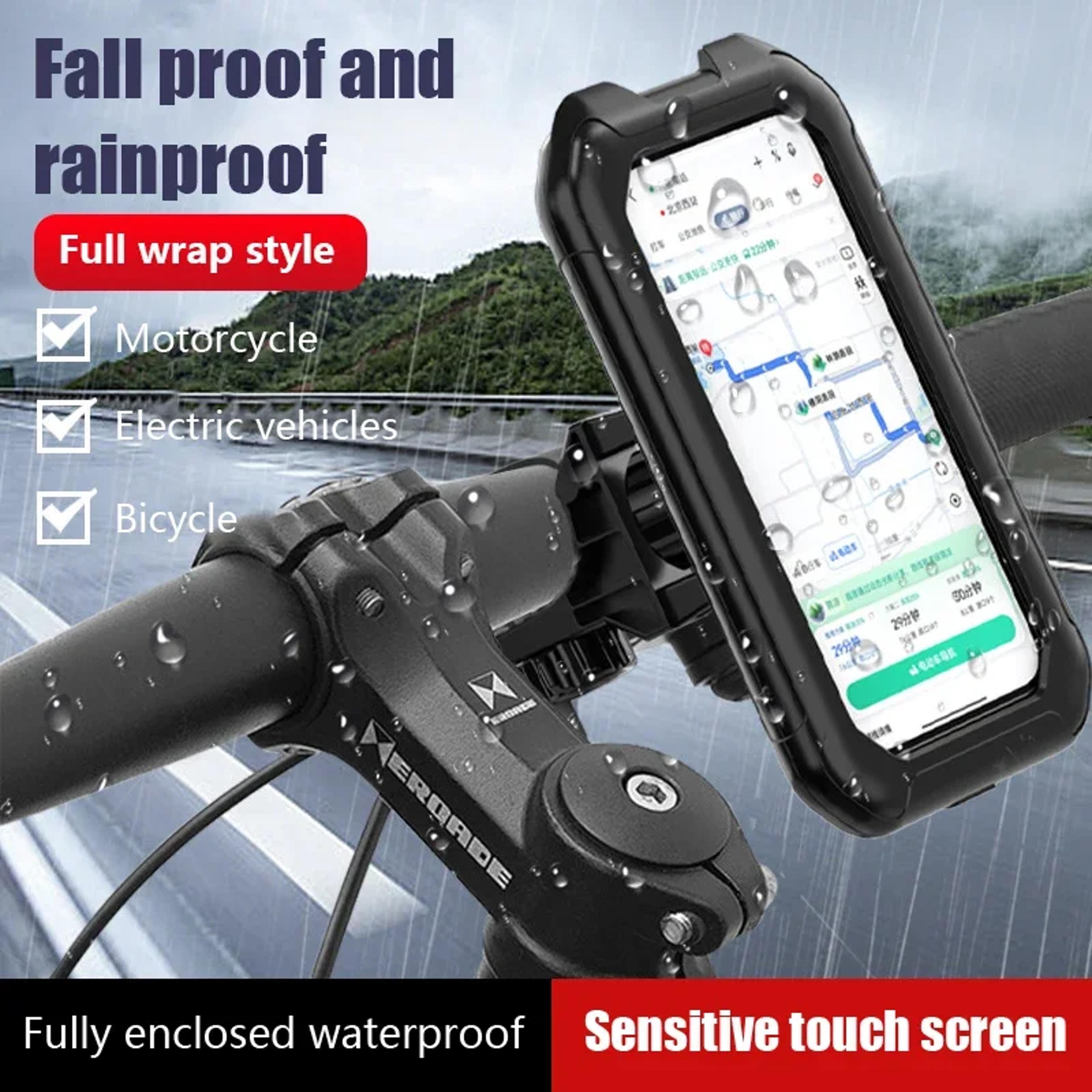 waterproof motorcycle phone holder rotating gps mount for bike and scooter
