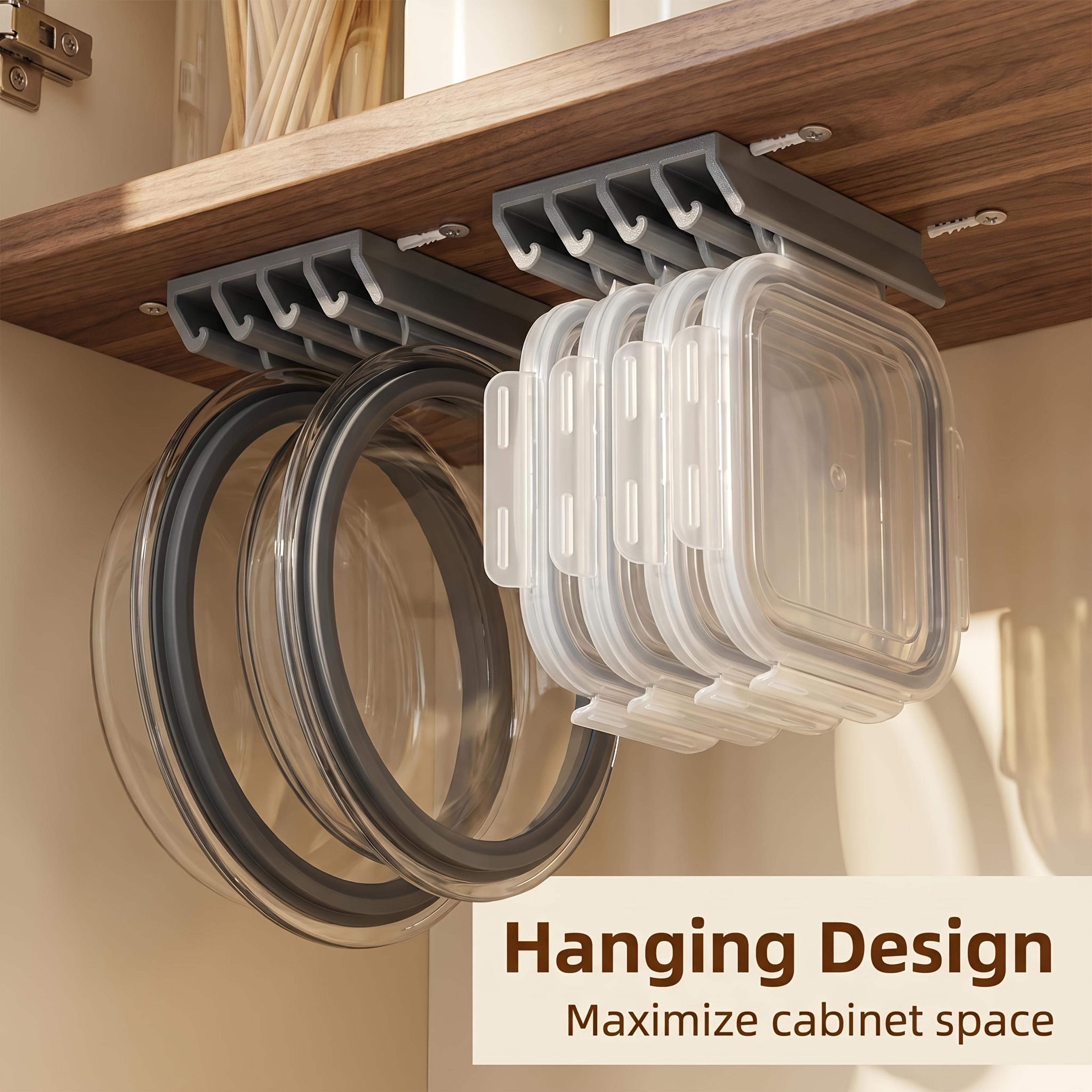 under cabinet lid storage rack space saving kitchen container lid organizer