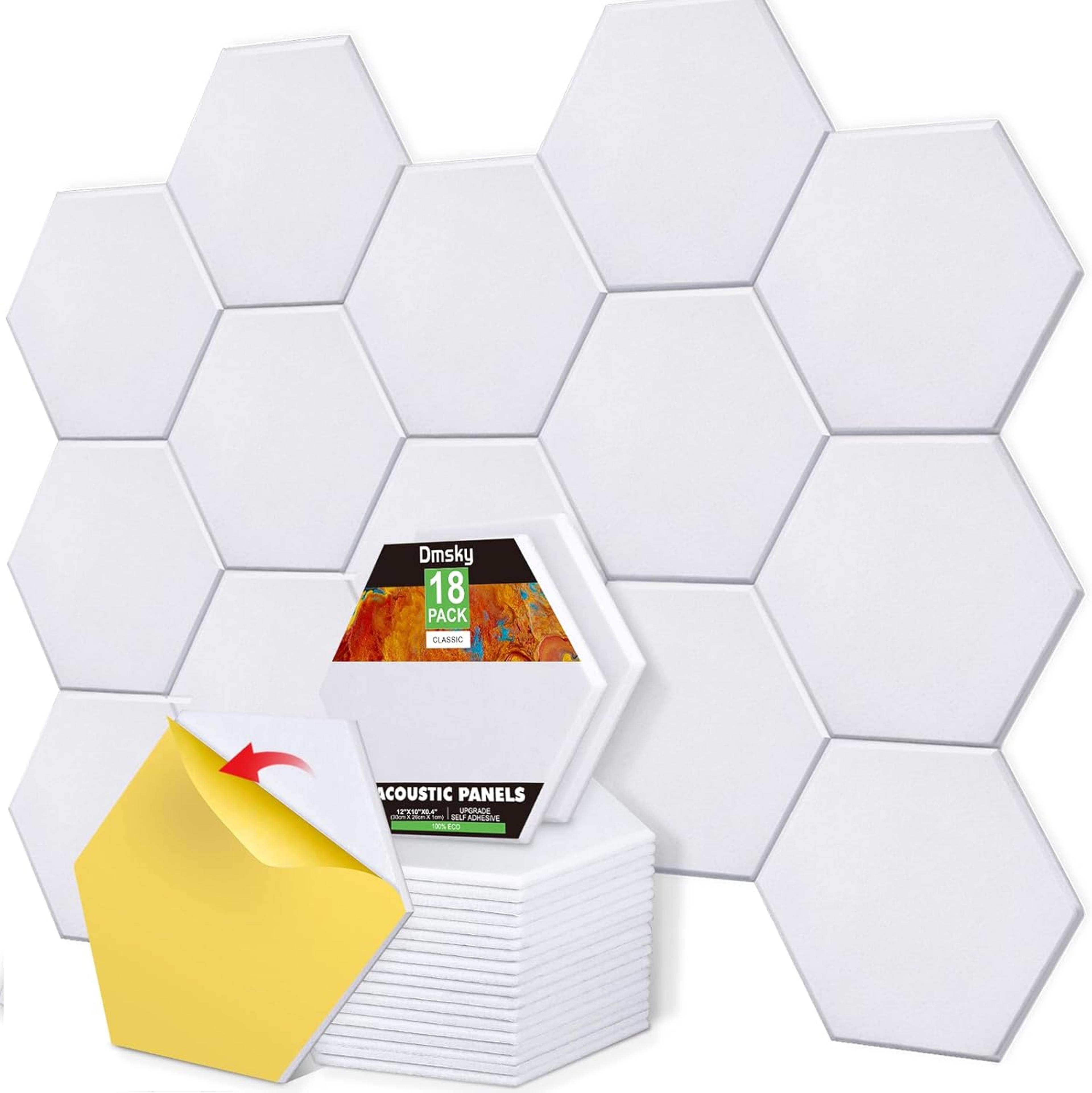 white hexagon acoustic panels self adhesive soundproof wall panels for home office