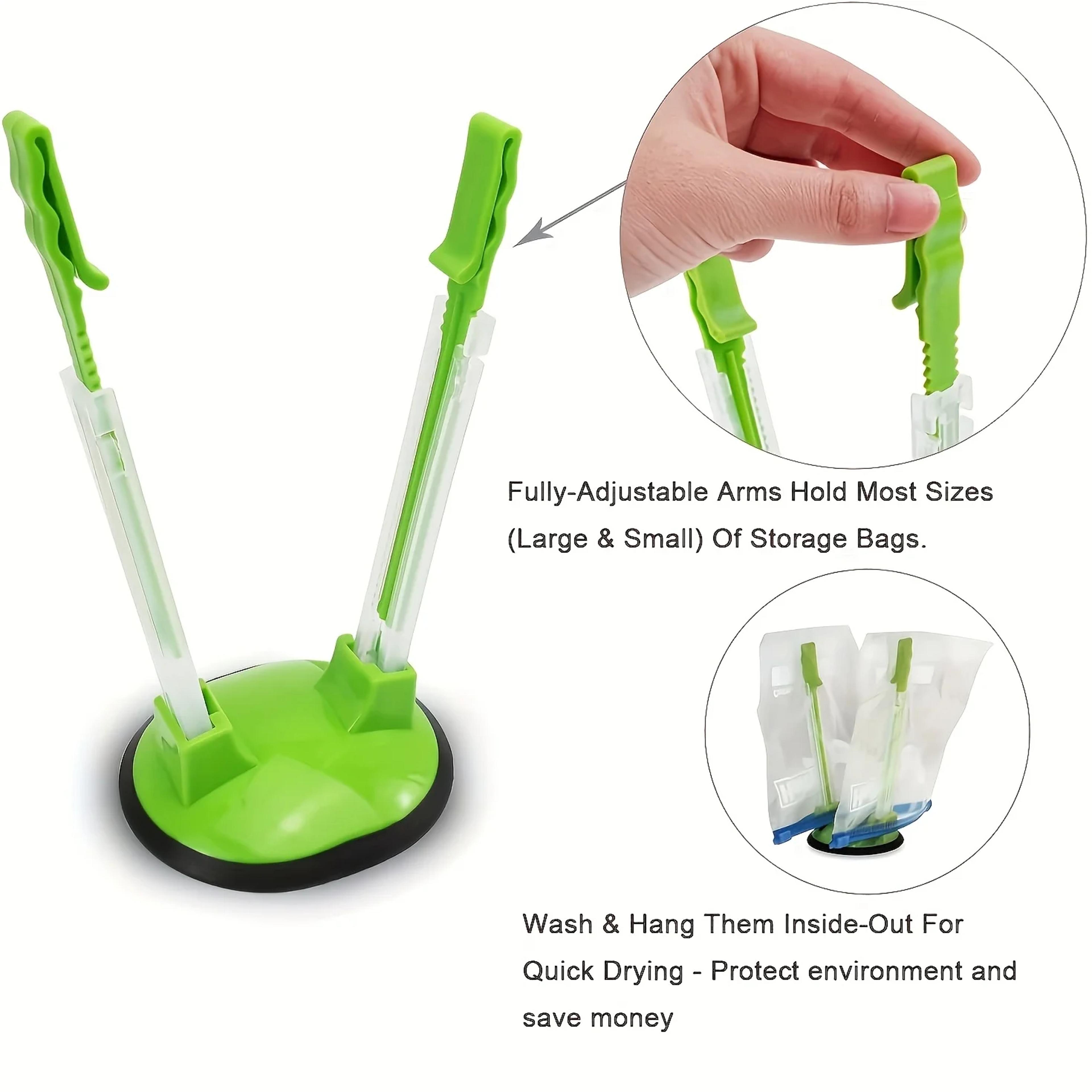 adjustable freezer bag holder stand hands free kitchen storage rack