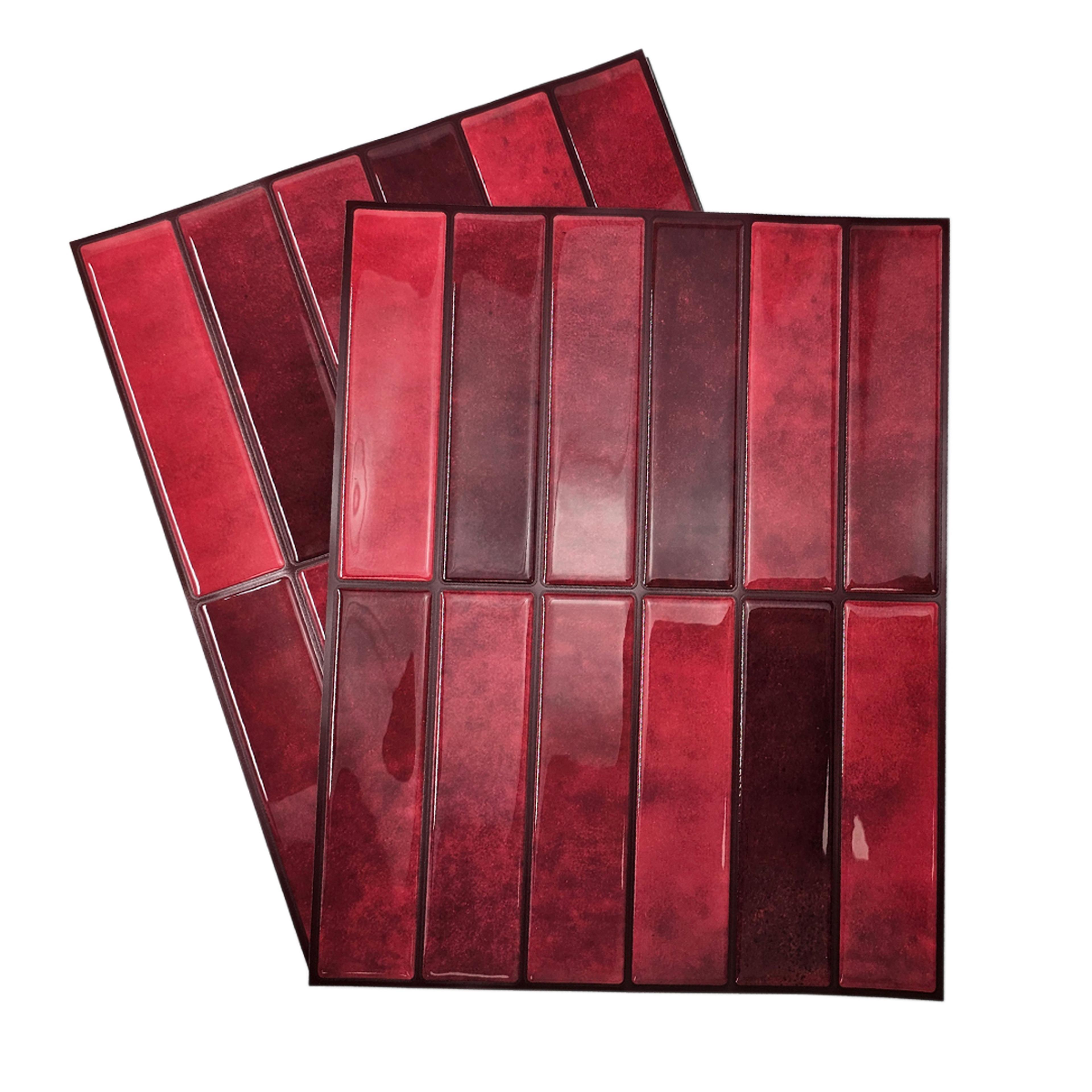 burgundy peel and stick backsplash tile self adhesive wall decor