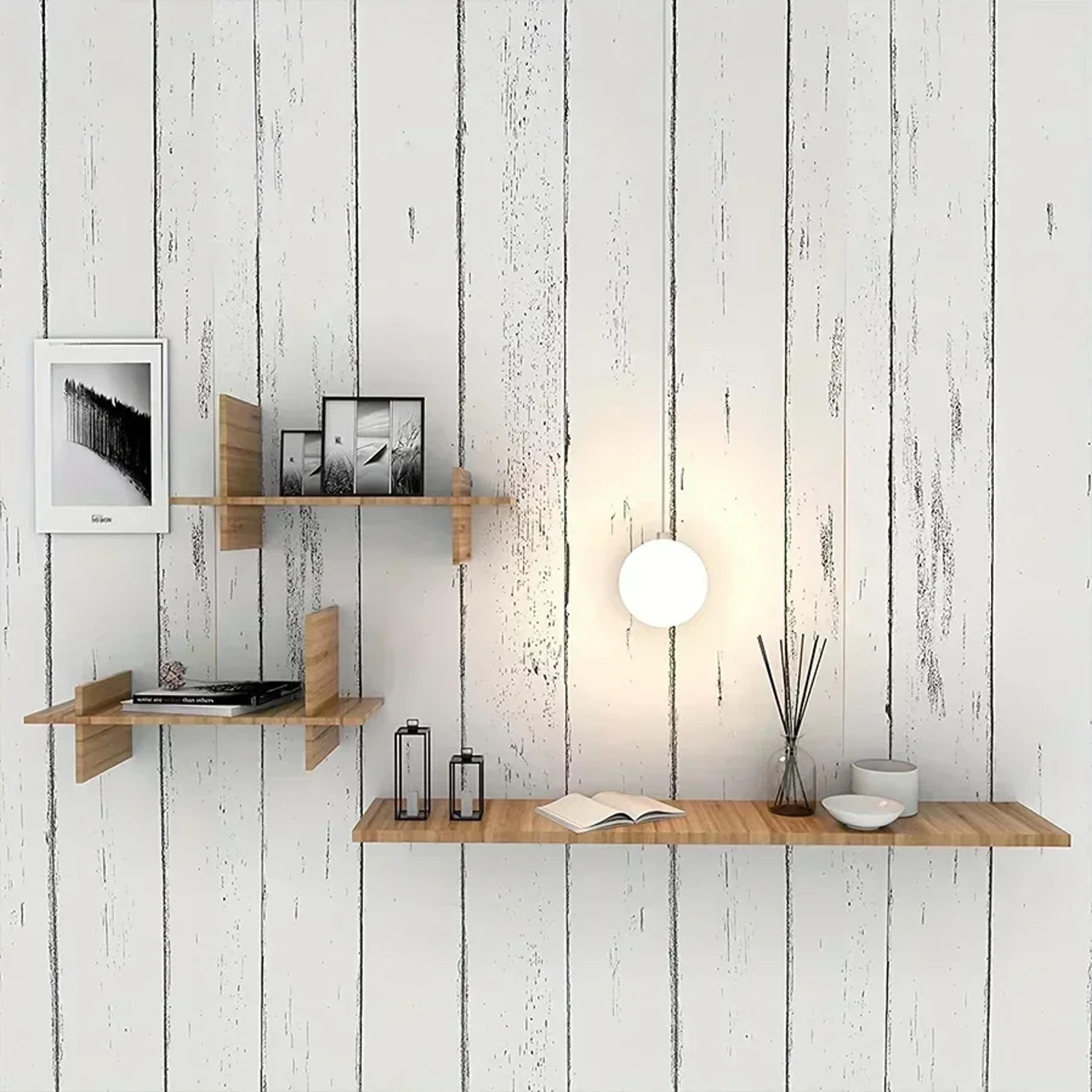 rustic wood grain wallpaper self adhesive peel and stick wall covering for furniture & walls