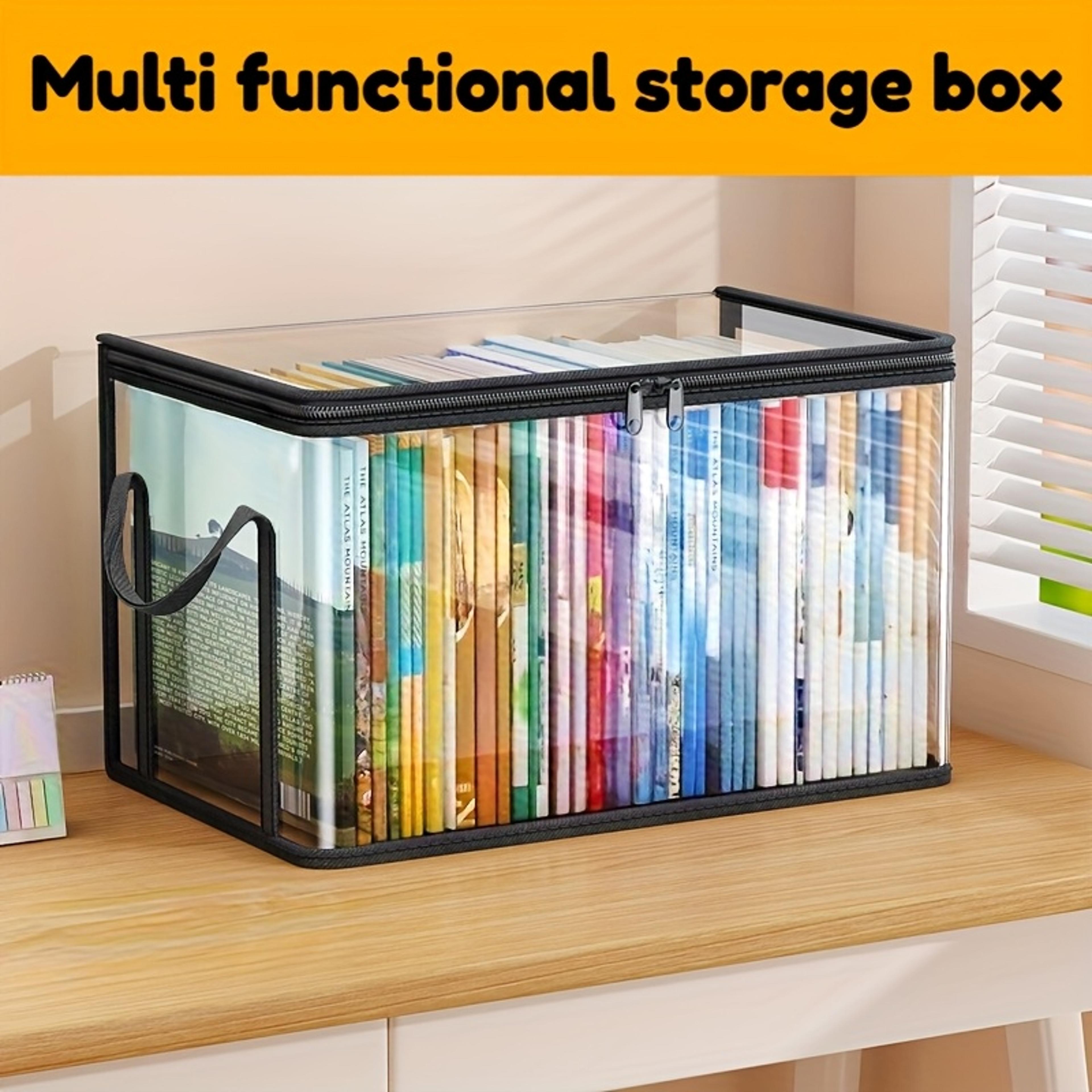 pvc storage organizer bag with flip lid and clear window