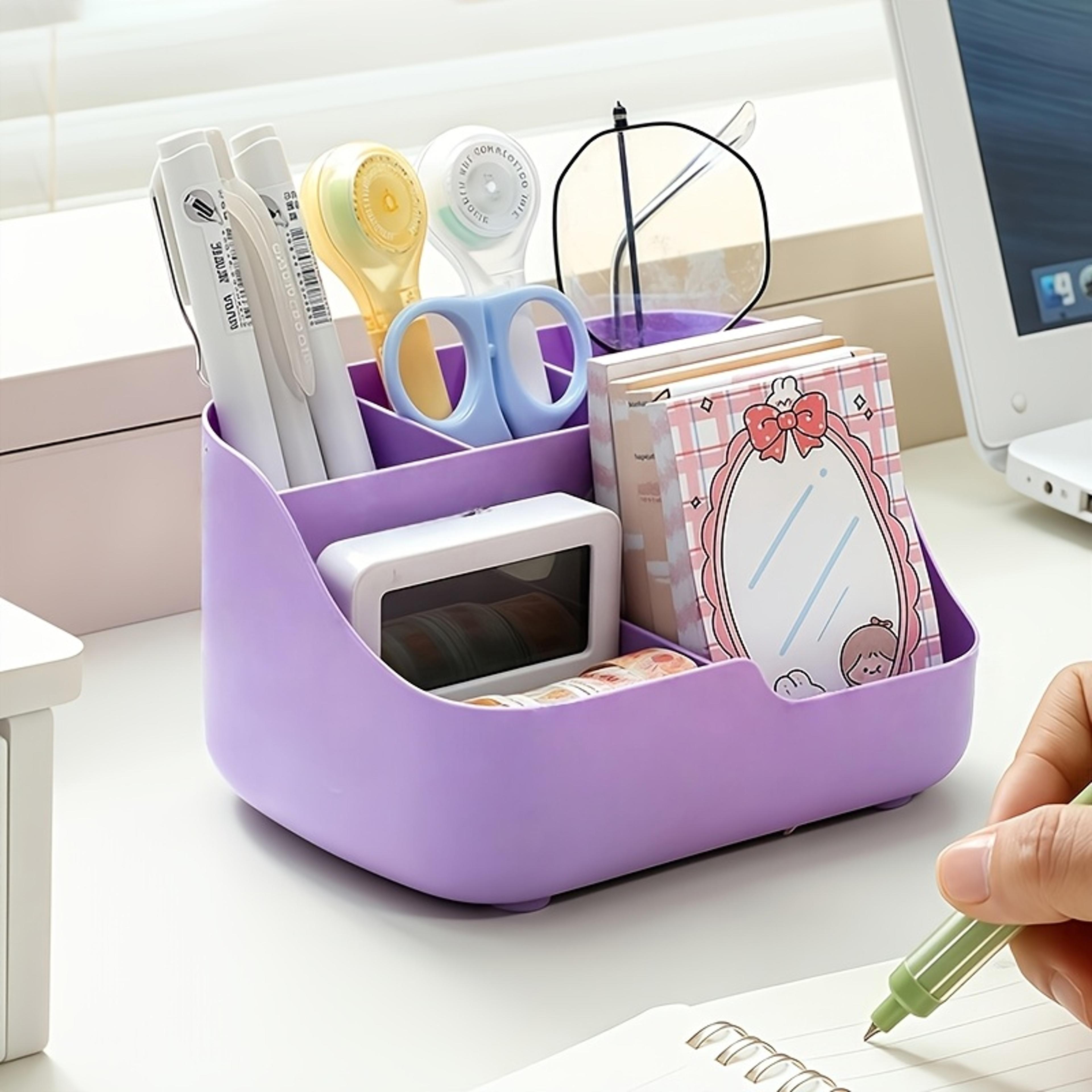 desk organizer with drawer large capacity desktop storage box and pen holder