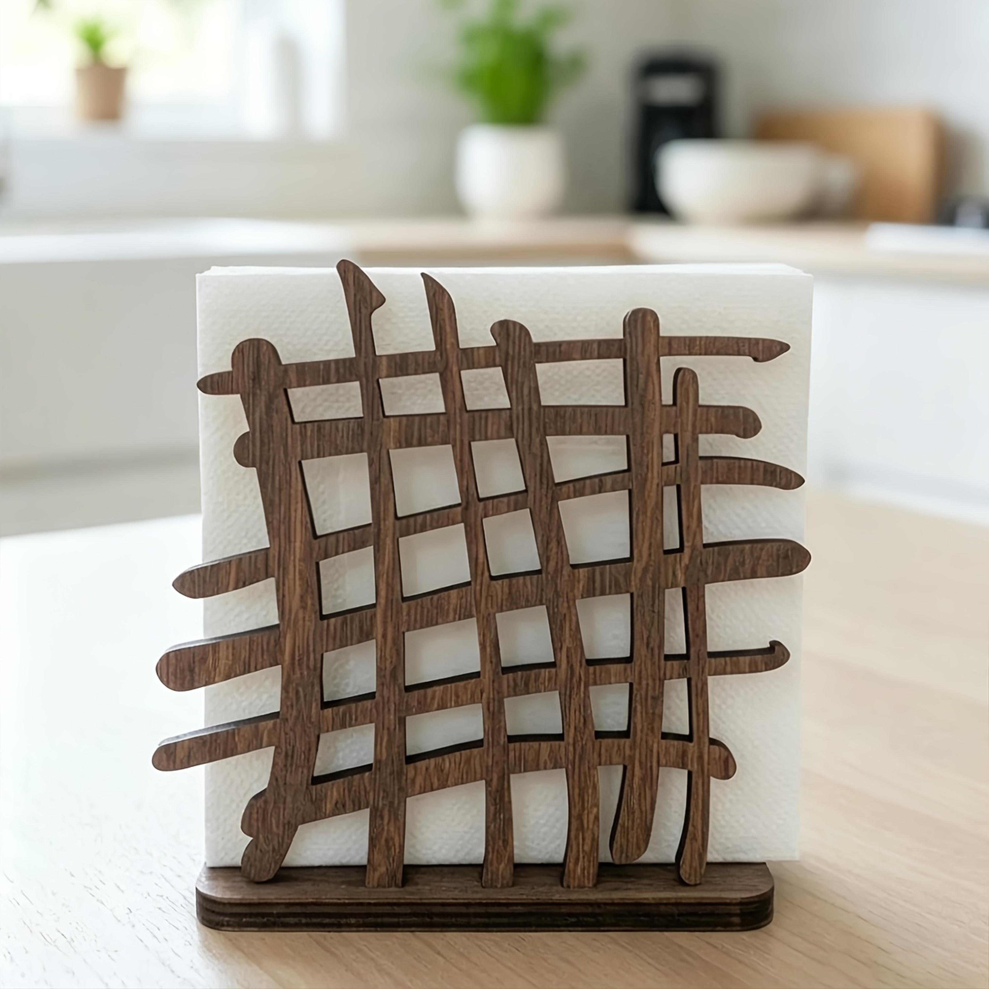 wooden napkin holder for farmhouse kitchen